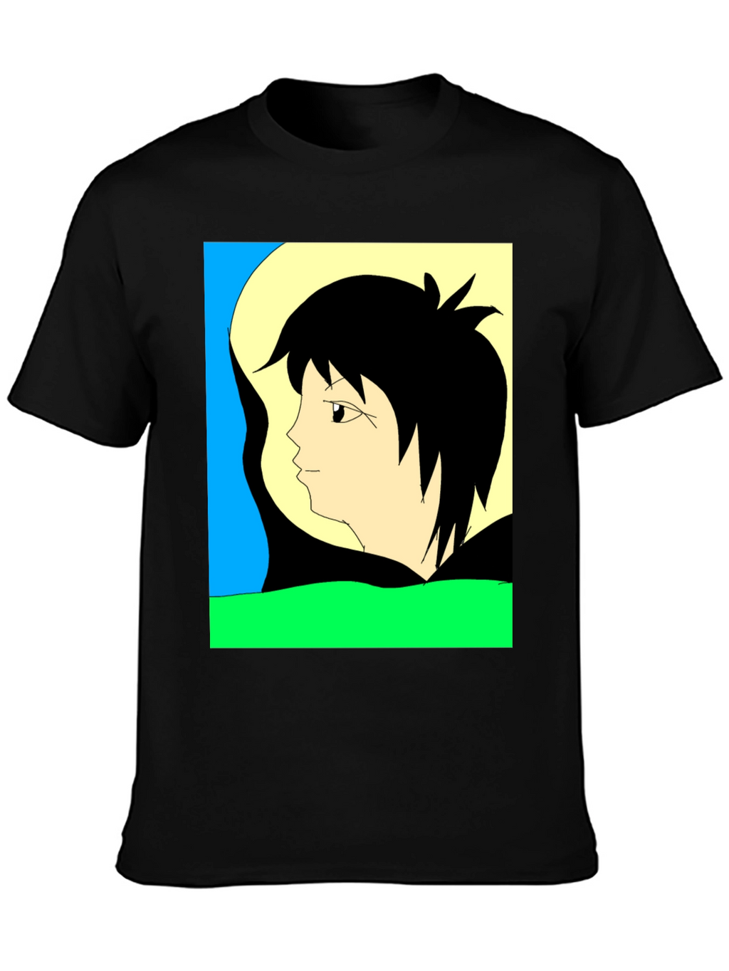 Anime Graphic Tee - Black Short Sleeve Shirt