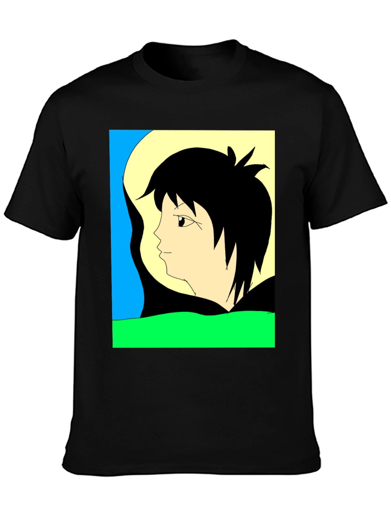 Anime Graphic Tee - Black Short Sleeve Shirt