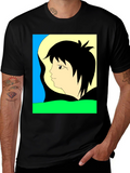 Anime Graphic Tee - Black Short Sleeve Shirt