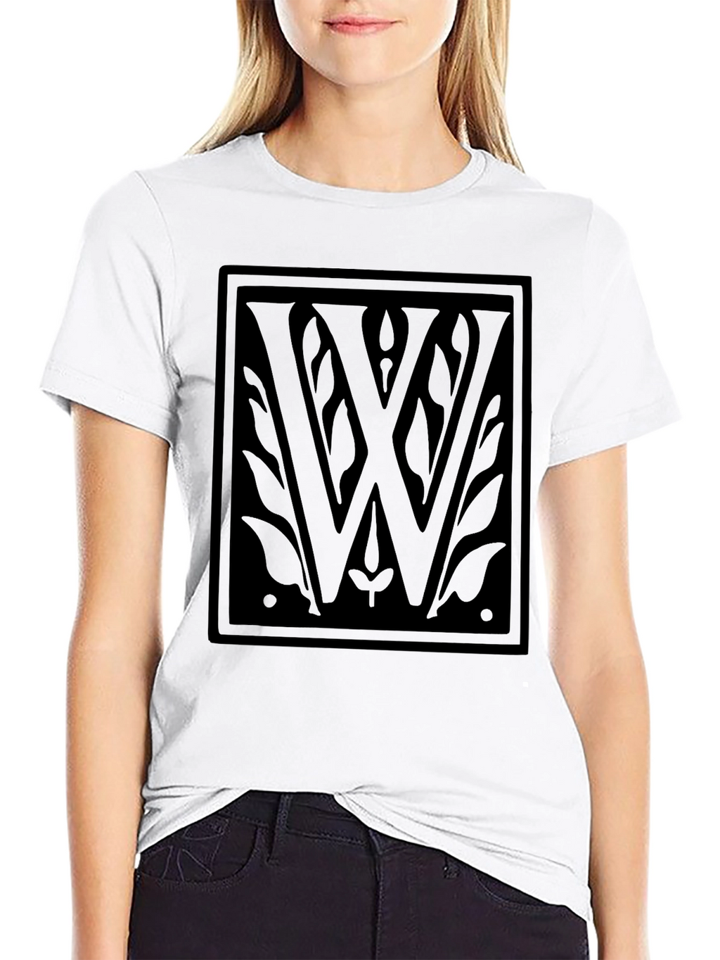 Elegant Black W Emblem T-Shirt