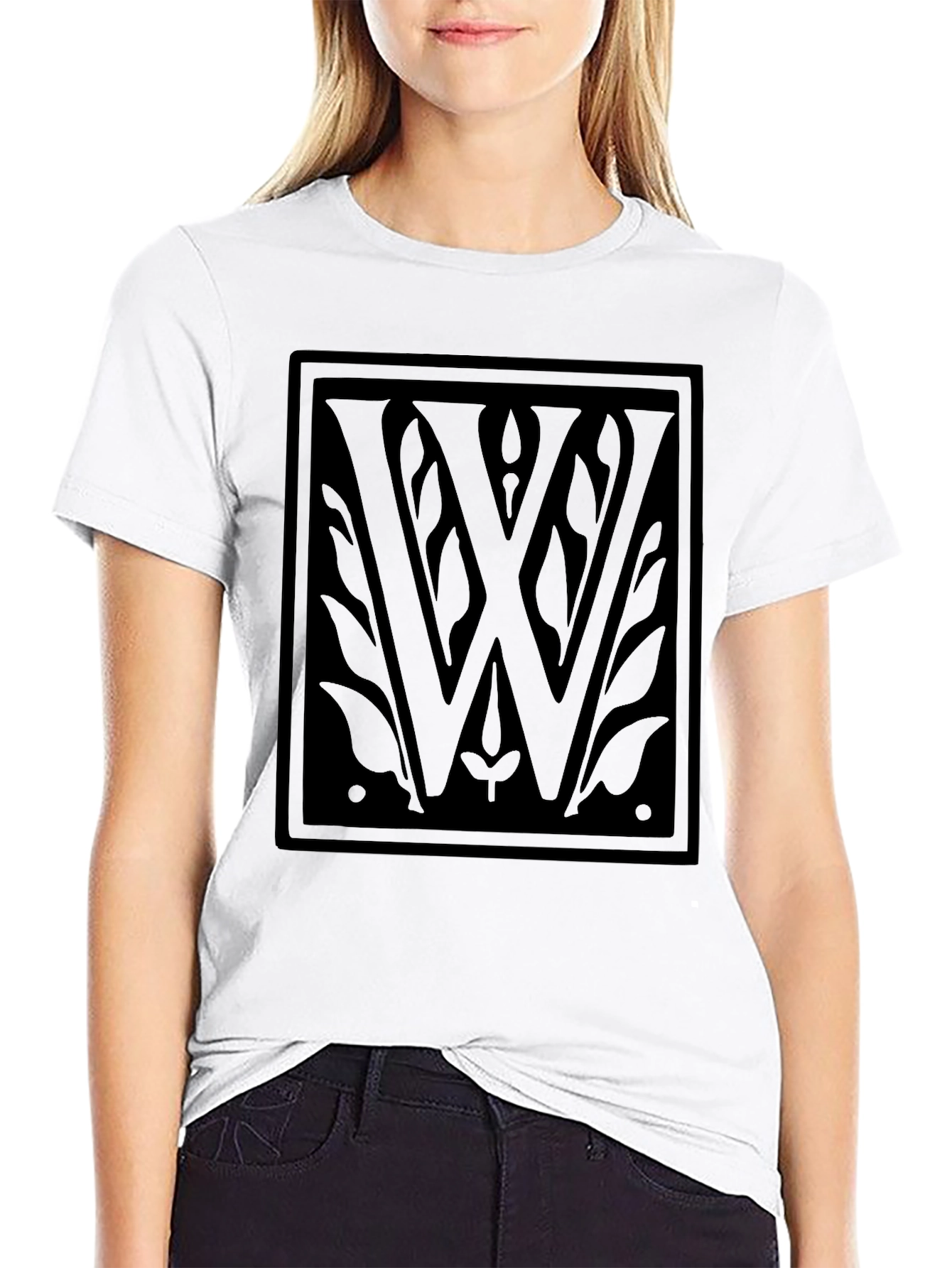 Elegant Black W Emblem T-Shirt