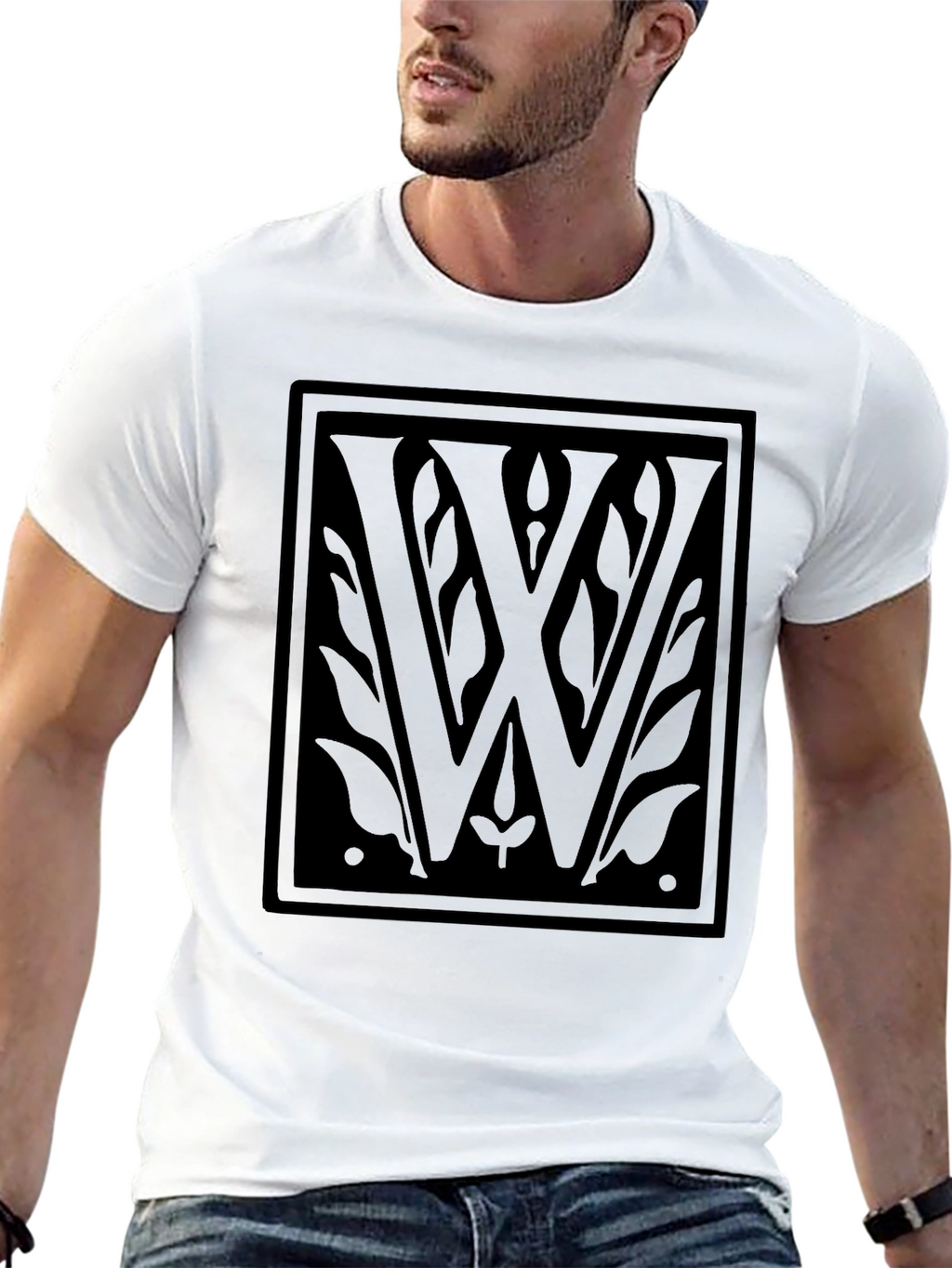 Elegant Black W Emblem T-Shirt