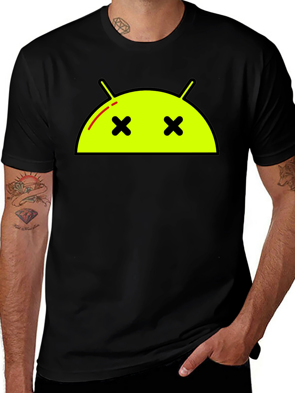 Android Dead Face T-Shirt - Funny Robot Graphic Tee