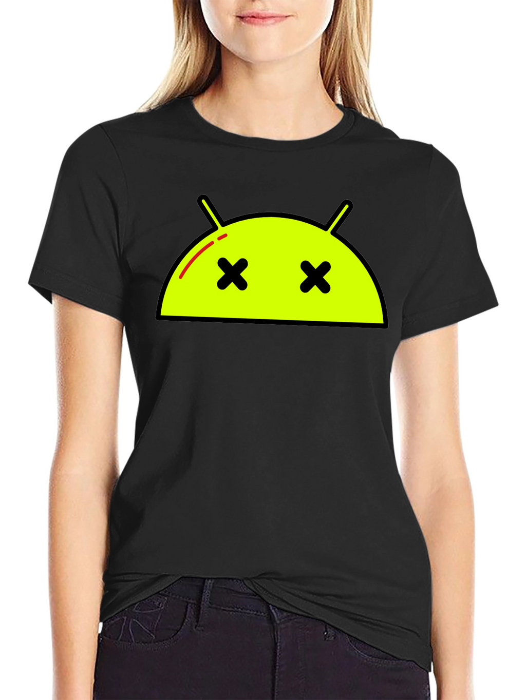 Android Dead Face T-Shirt - Funny Robot Graphic Tee