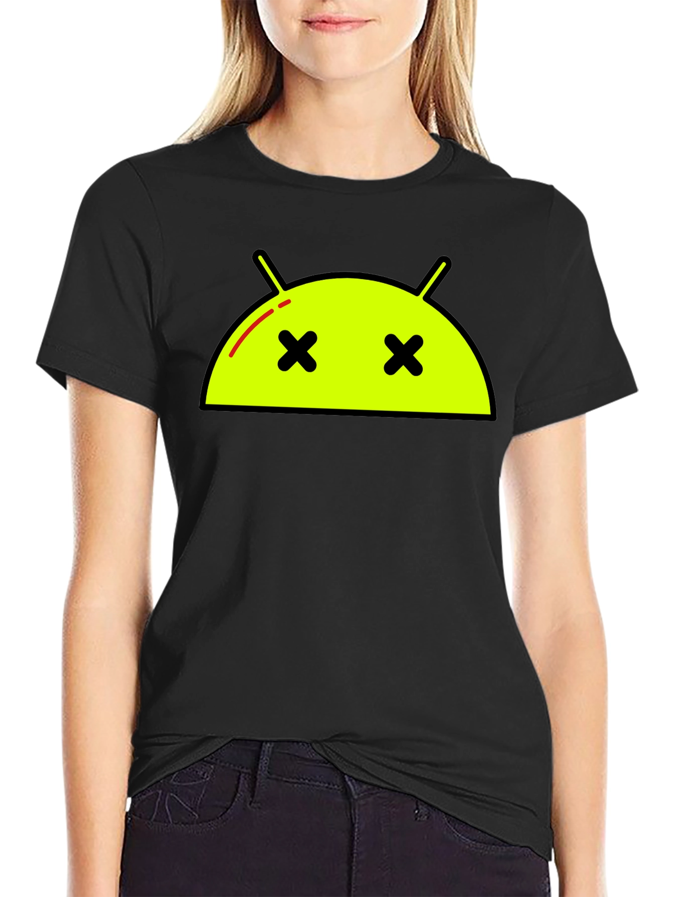 Android Dead Face T-Shirt - Funny Robot Graphic Tee