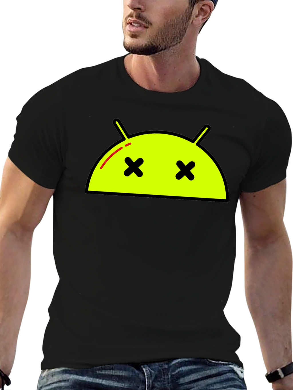 Android Dead Face T-Shirt - Funny Robot Graphic Tee