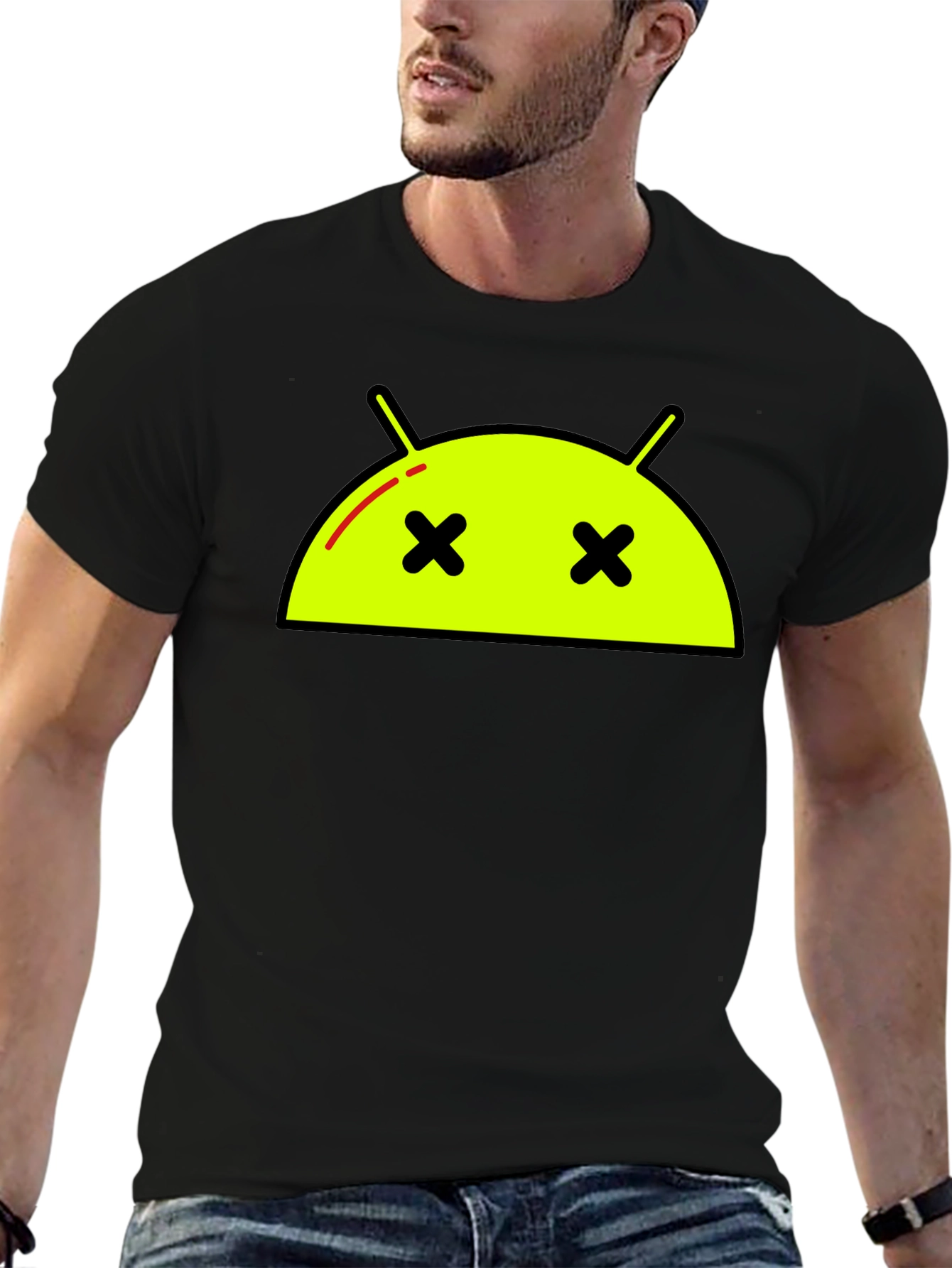 Android Dead Face T-Shirt - Funny Robot Graphic Tee