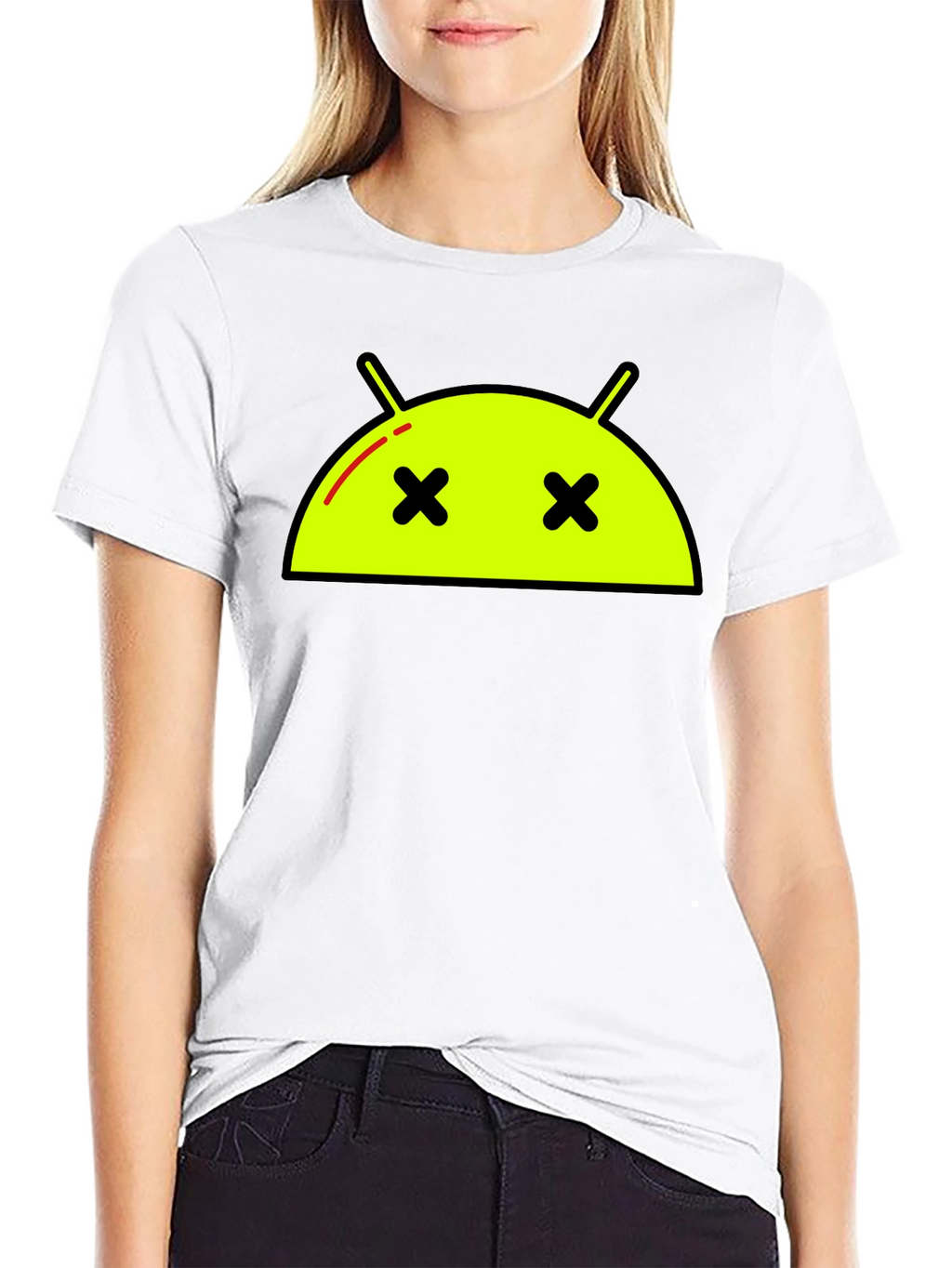 Android Dead Face T-Shirt - Funny Robot Graphic Tee