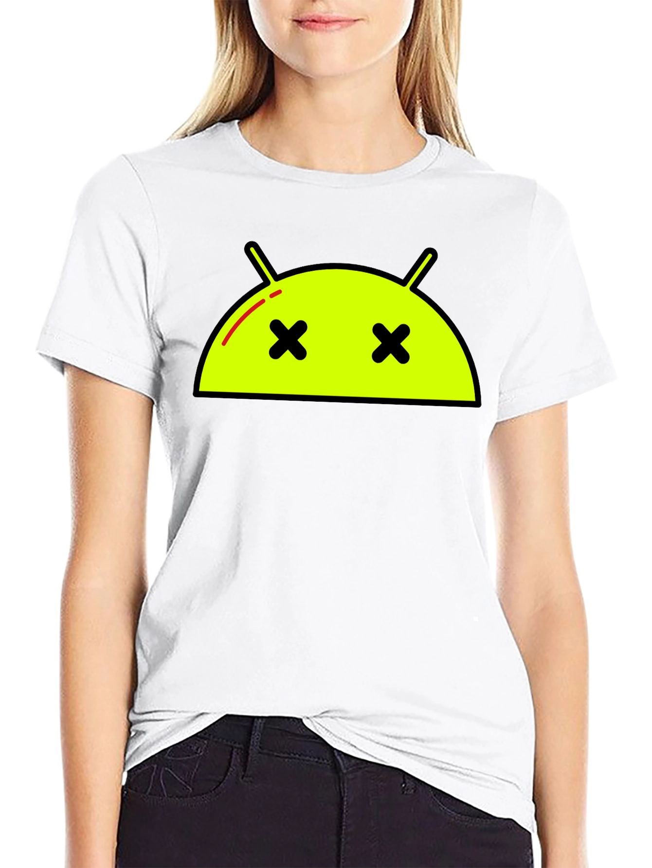 Android Dead Face T-Shirt - Funny Robot Graphic Tee