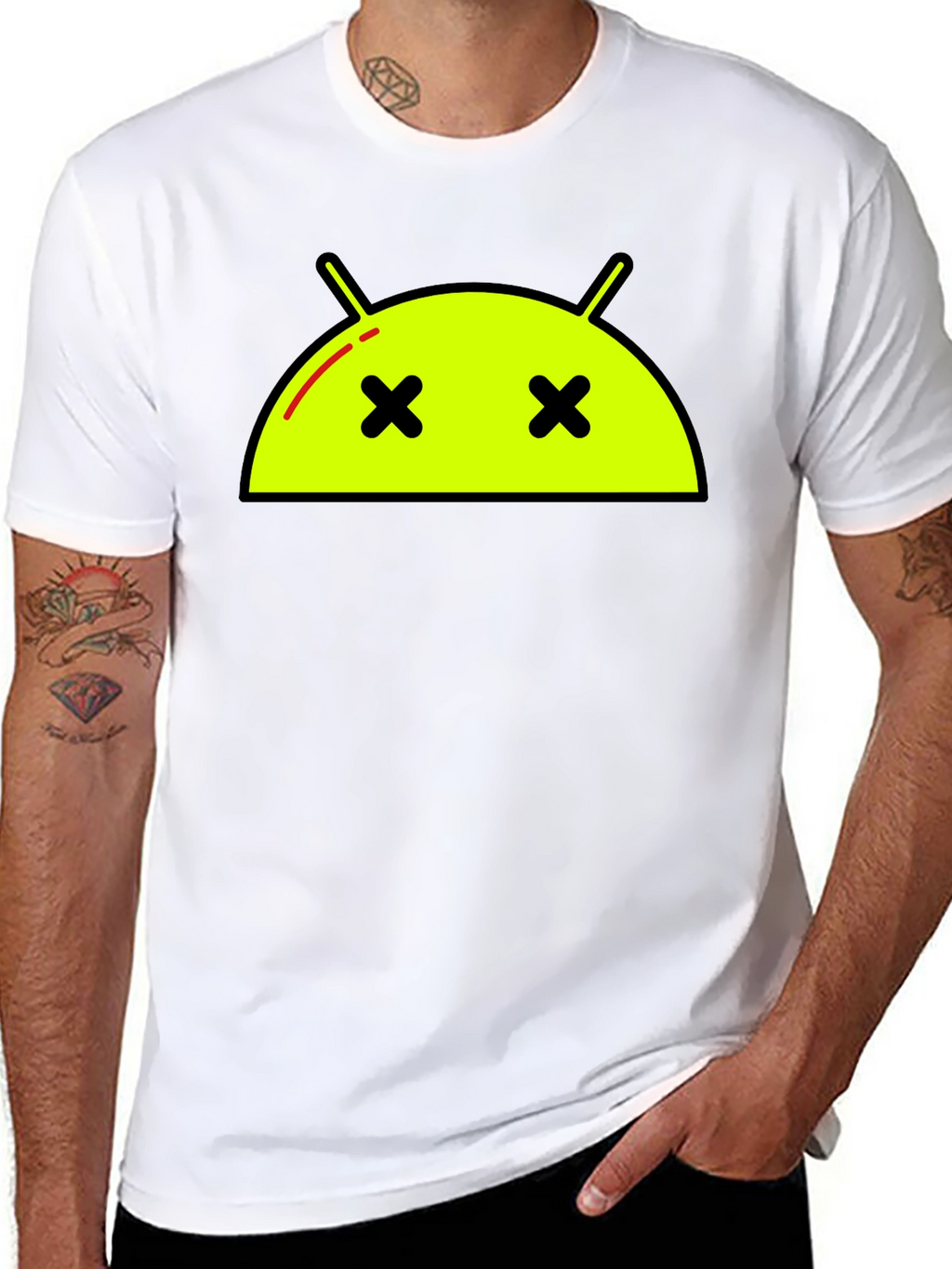 Android Dead Face T-Shirt - Funny Robot Graphic Tee