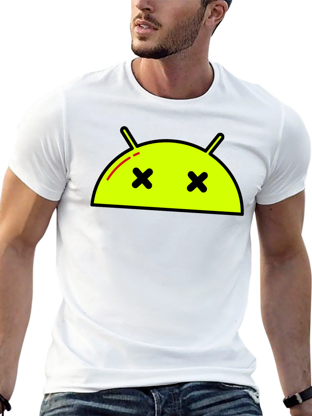 Android Dead Face T-Shirt - Funny Robot Graphic Tee