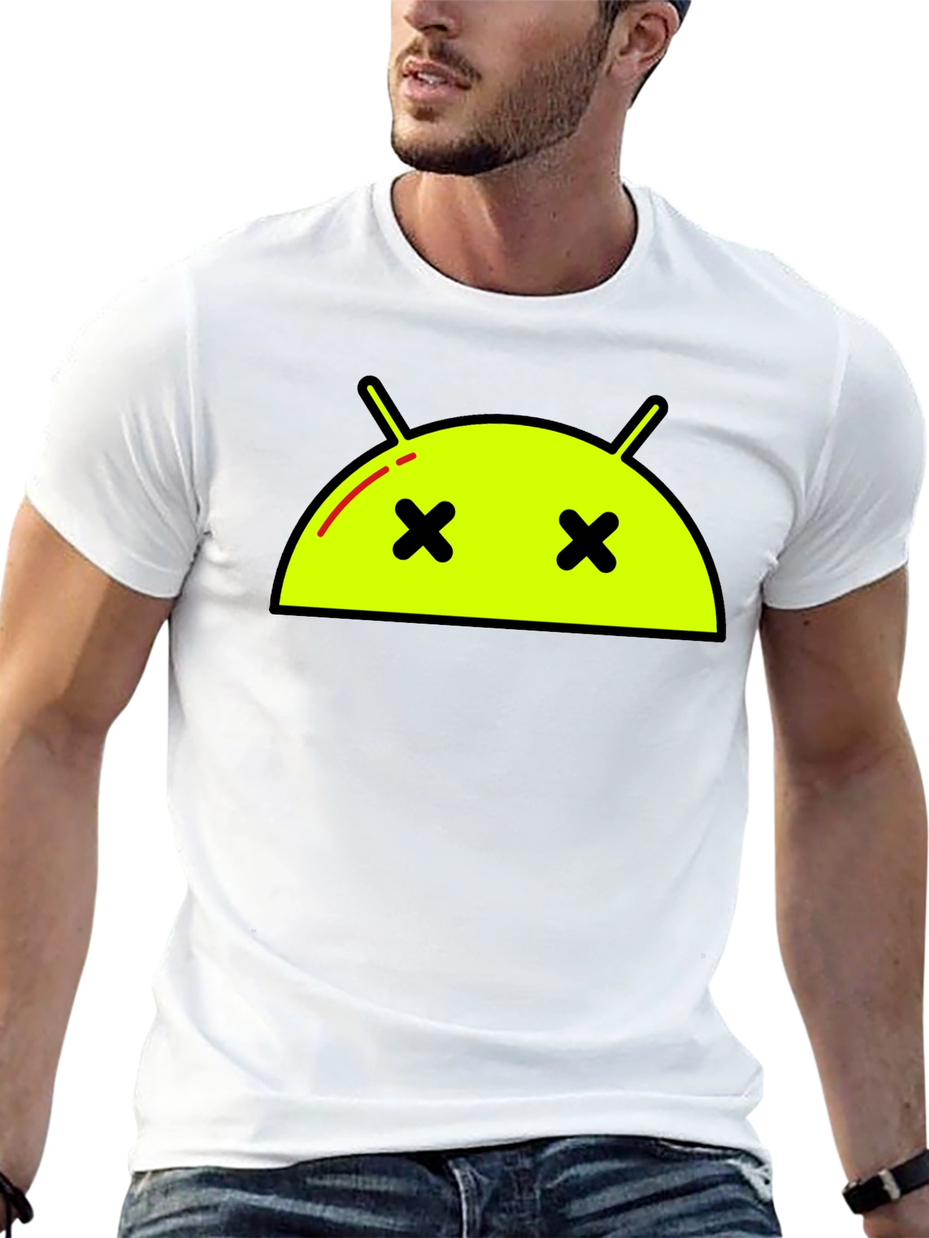 Android Dead Face T-Shirt - Funny Robot Graphic Tee