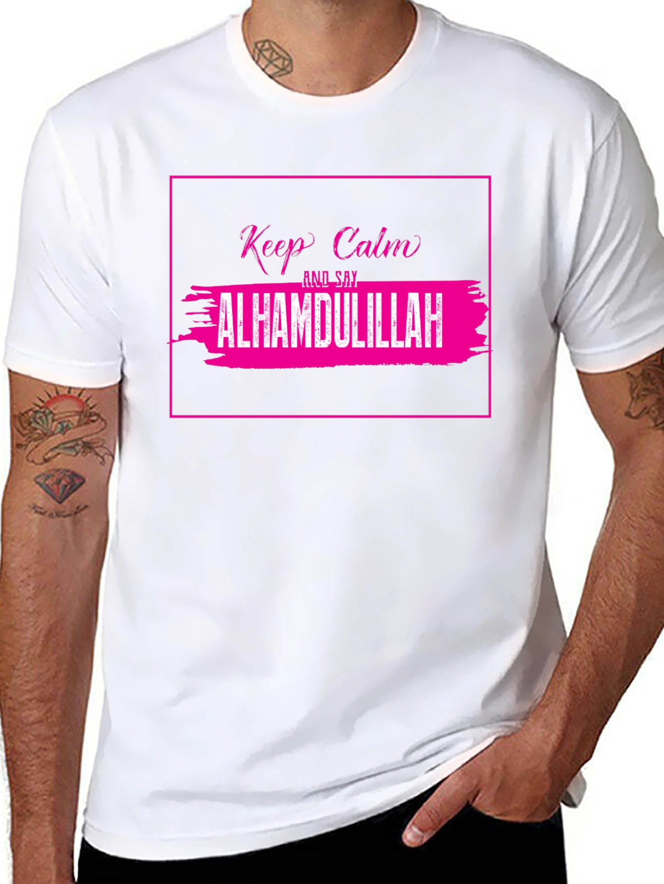 Keep Calm Alhamdulilah T-Shirt - Black Cotton Tee