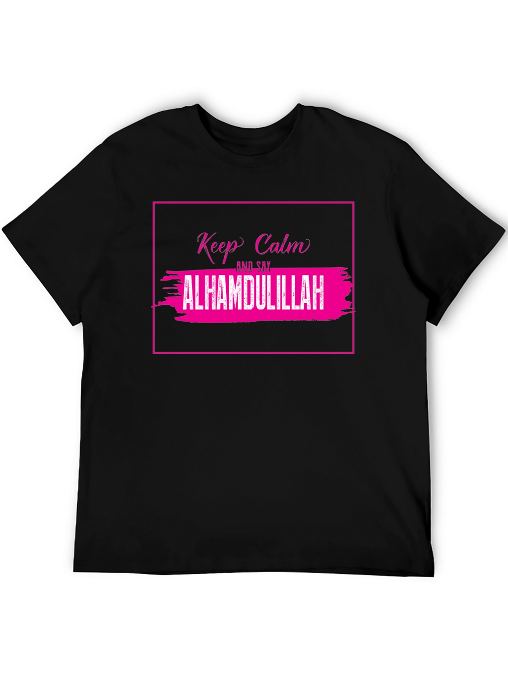 Keep Calm Alhamdulilah T-Shirt - Black Cotton Tee