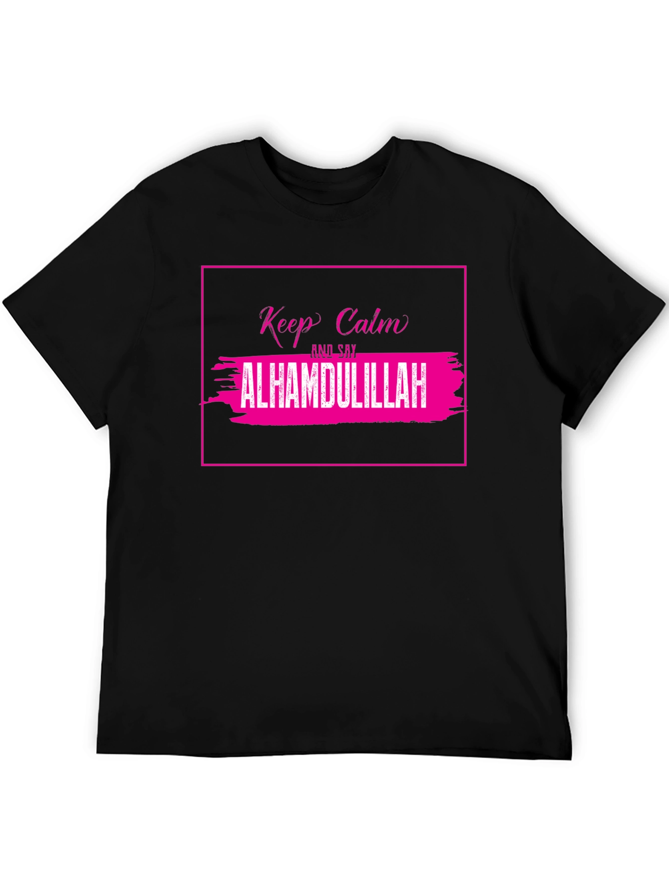 Keep Calm Alhamdulilah T-Shirt - Black Cotton Tee