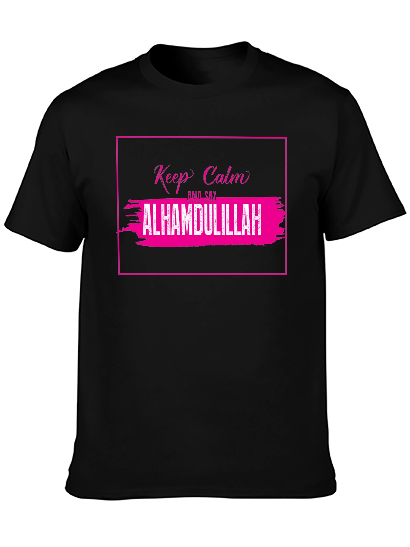 Keep Calm Alhamdulilah T-Shirt - Black Cotton Tee