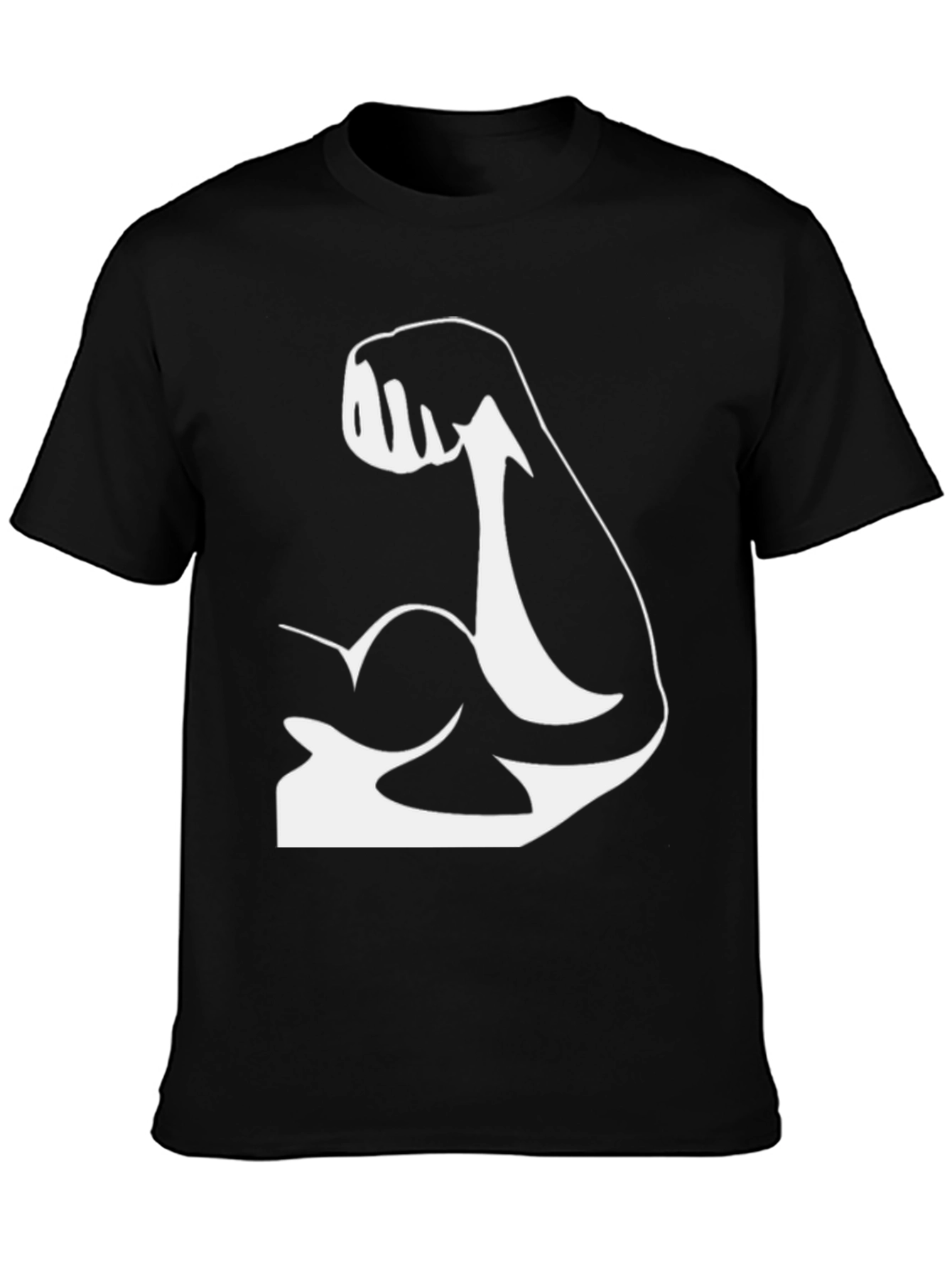 Muscle Graphic Tee - Black Cotton T-Shirt