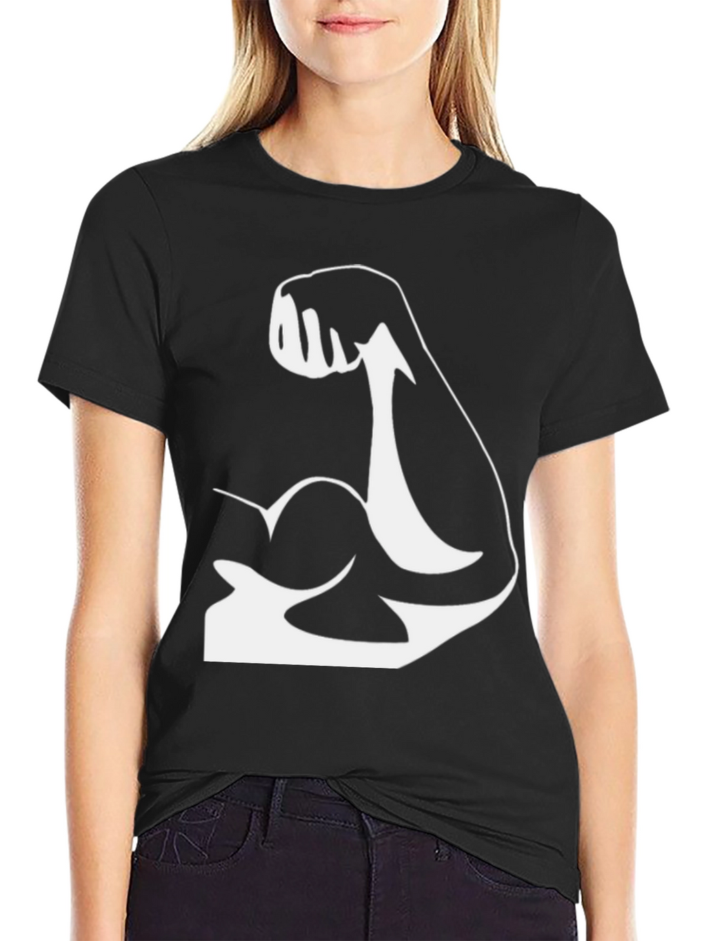 Muscle Graphic Tee - Black Cotton T-Shirt