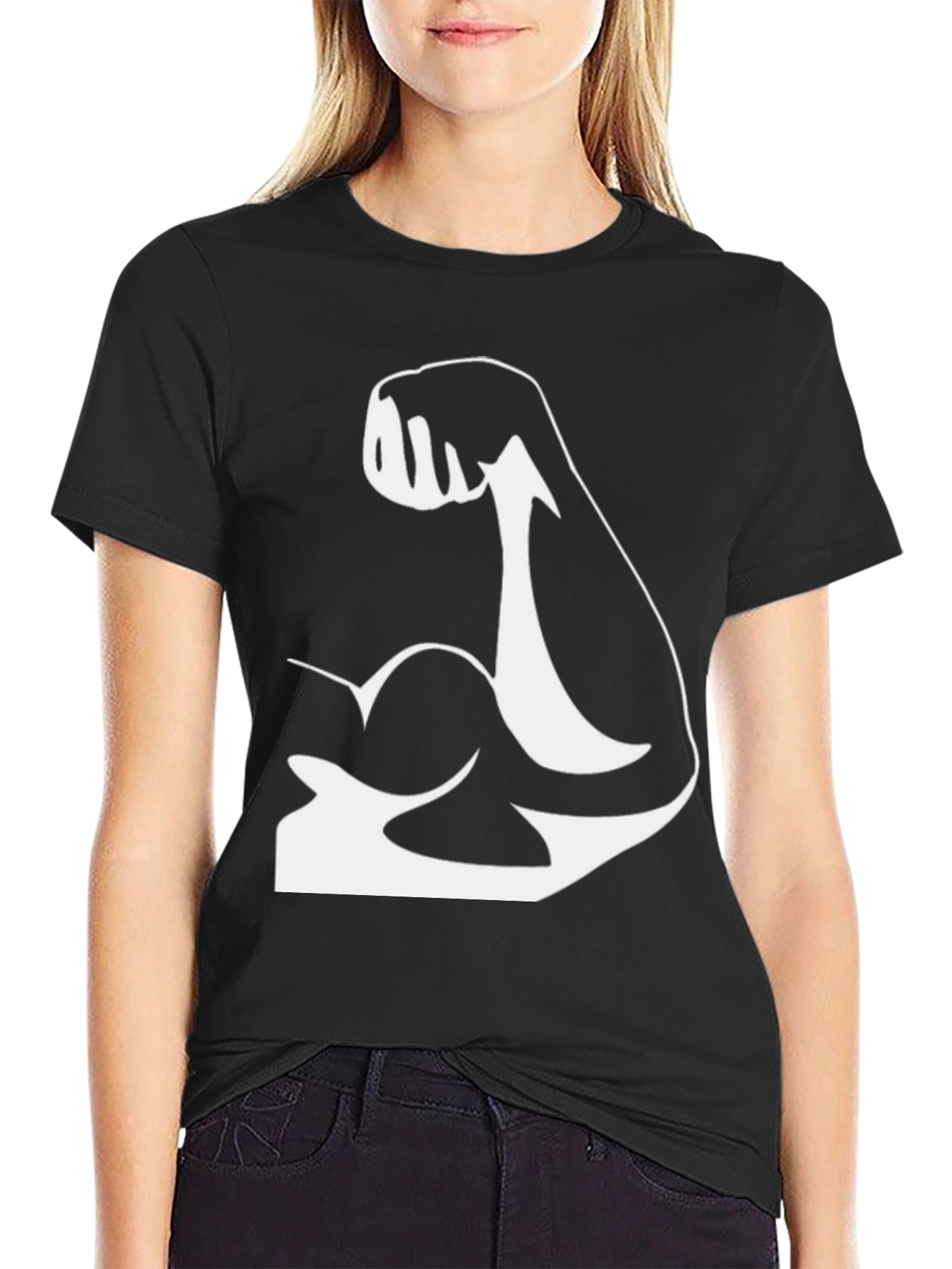 Muscle Graphic Tee - Black Cotton T-Shirt