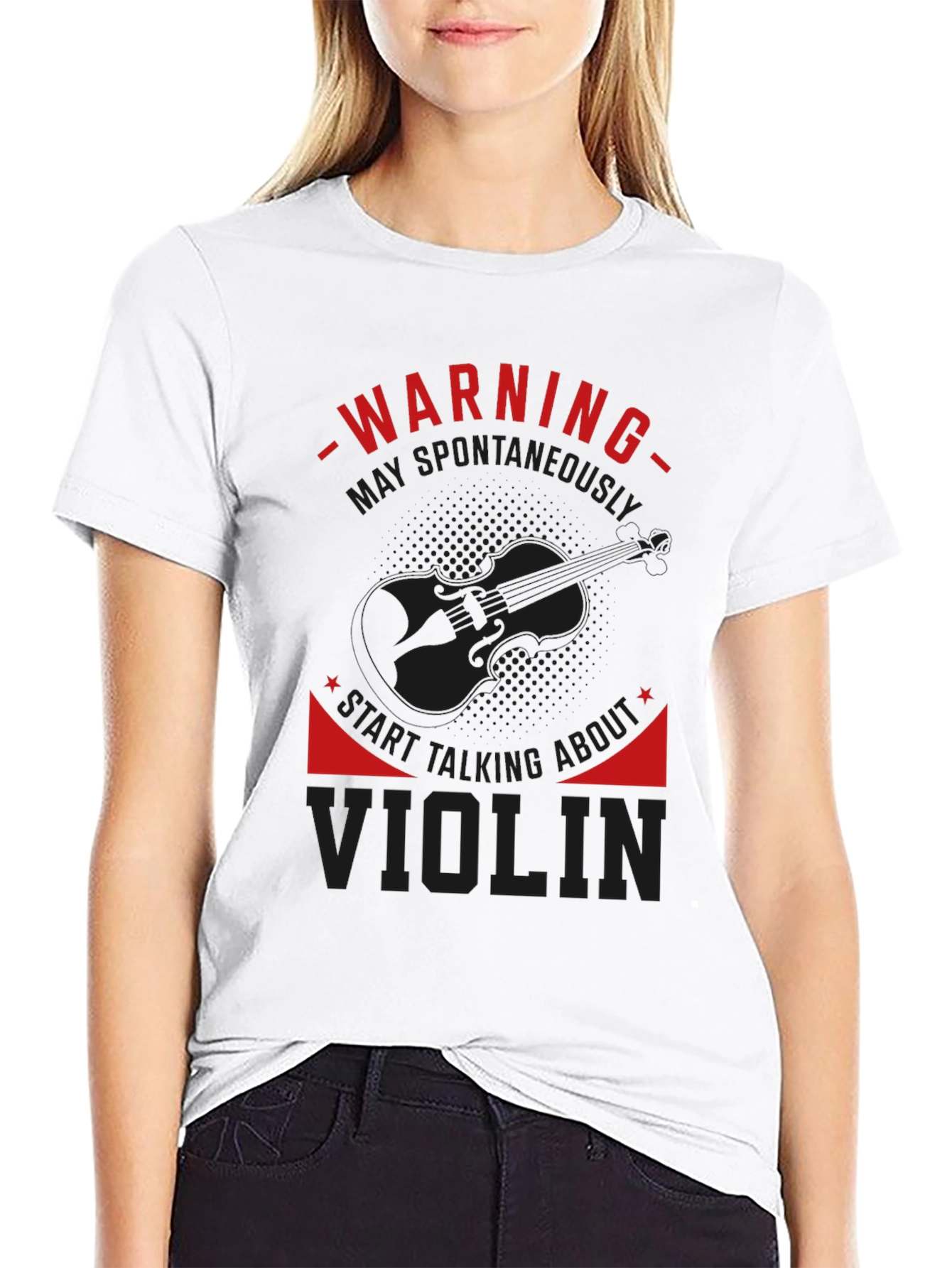 Warning: May Spontaneously Talk About Violin T-Shirt
