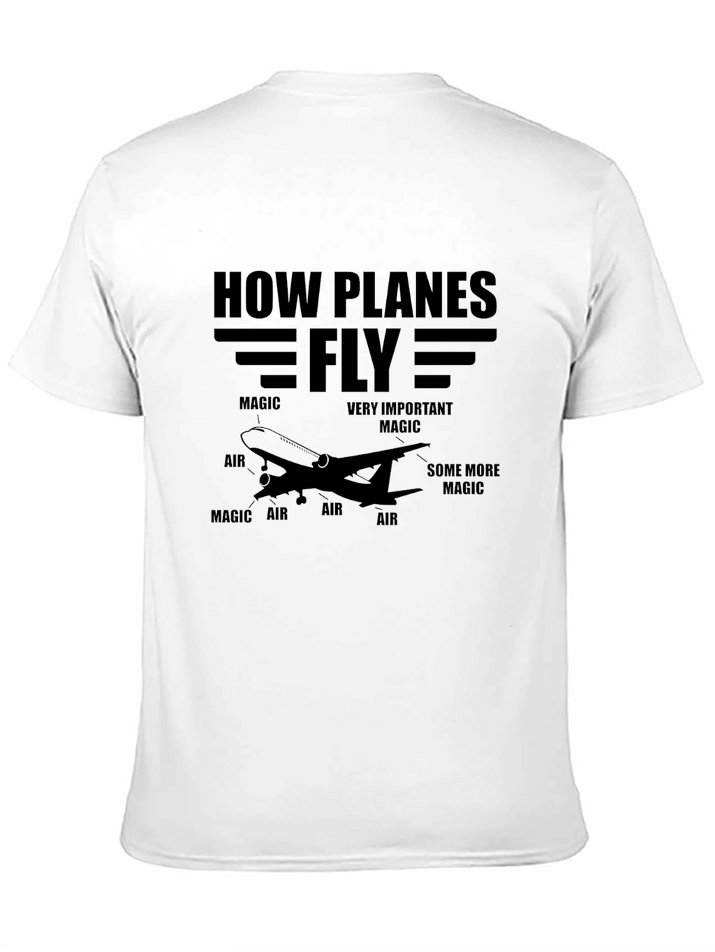 How Planes Fly Black Graphic T-Shirt