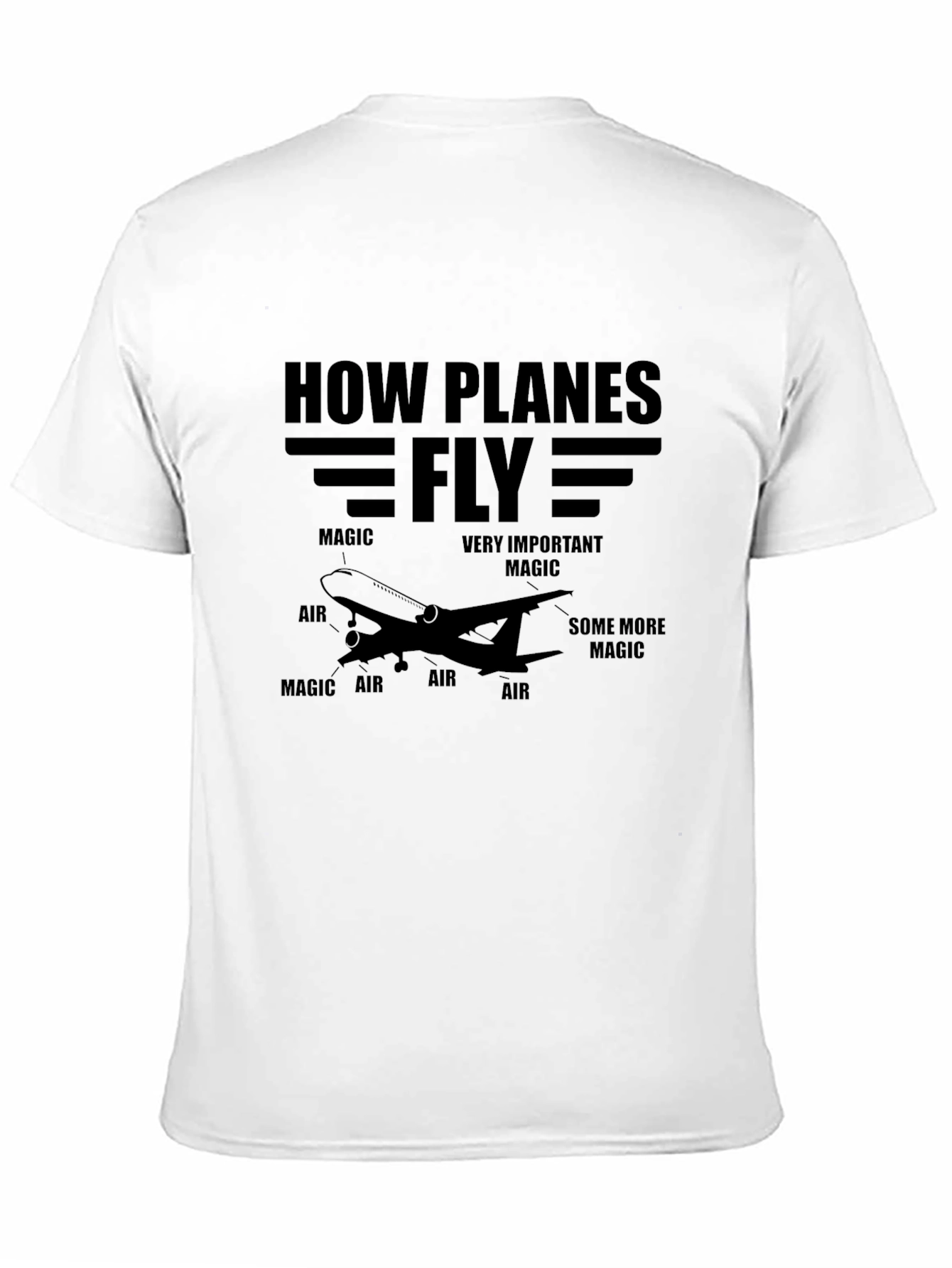 How Planes Fly Black Graphic T-Shirt