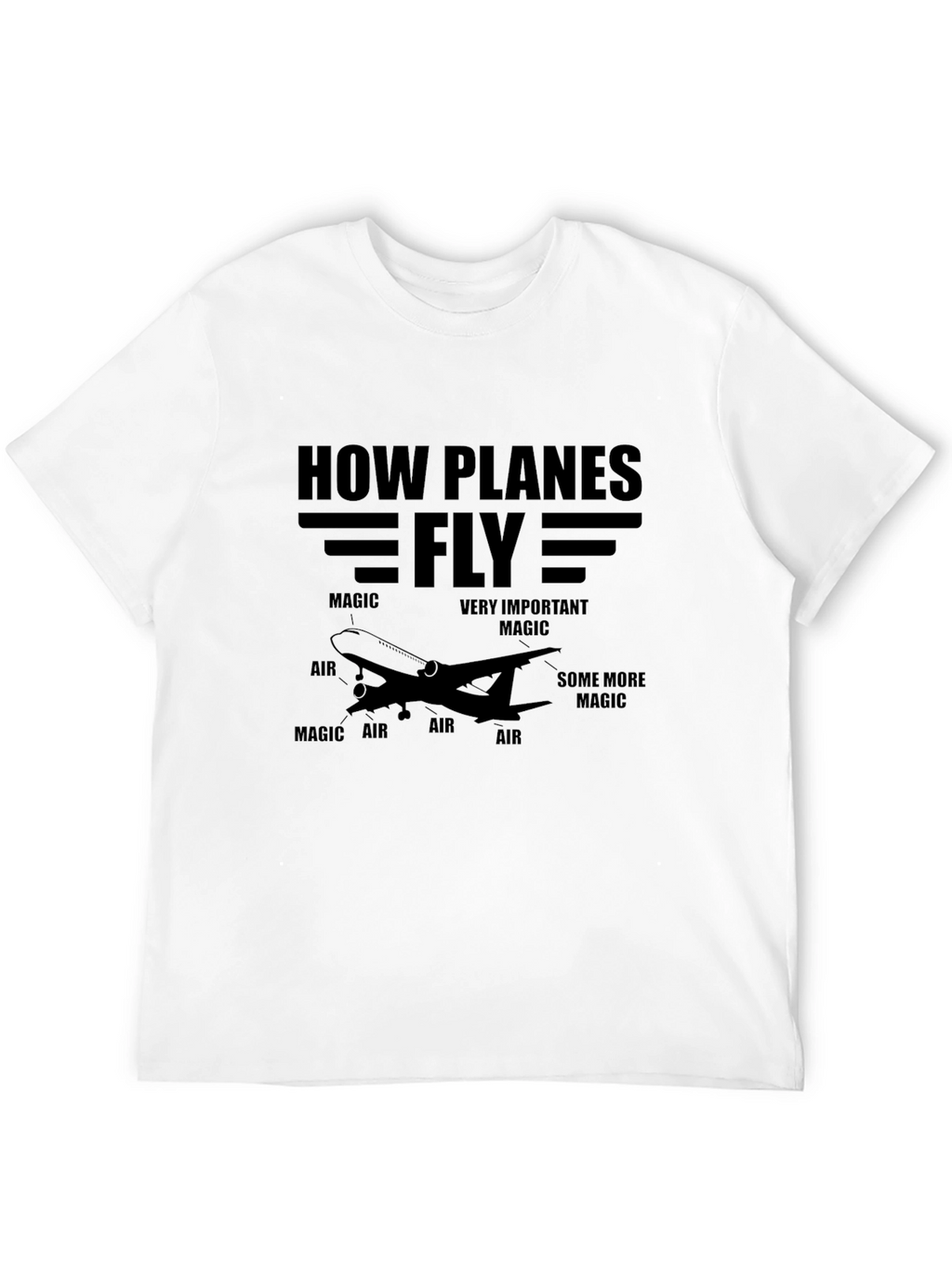 How Planes Fly Black Graphic T-Shirt