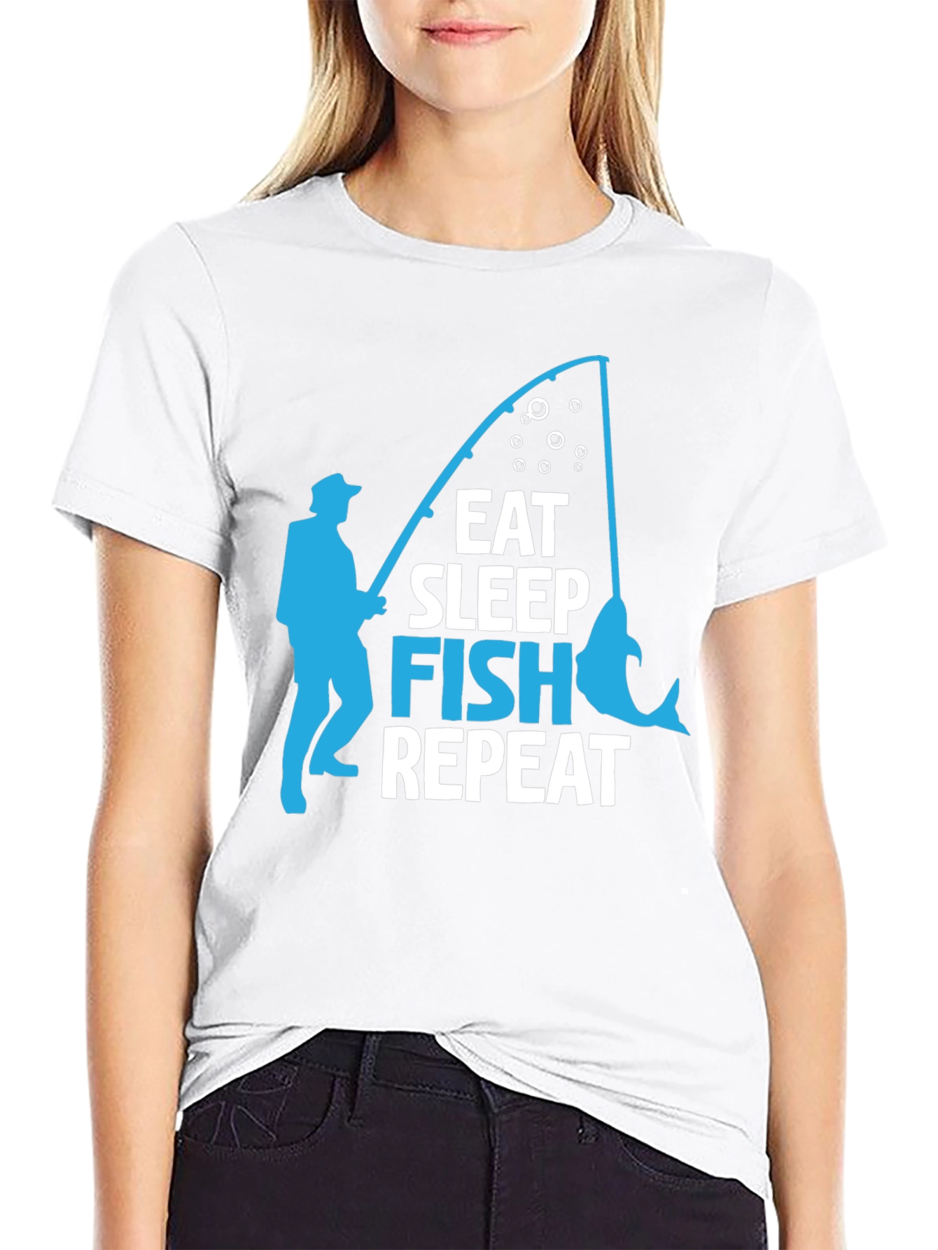 Eat Sleep Fish Repeat Graphic T-Shirt