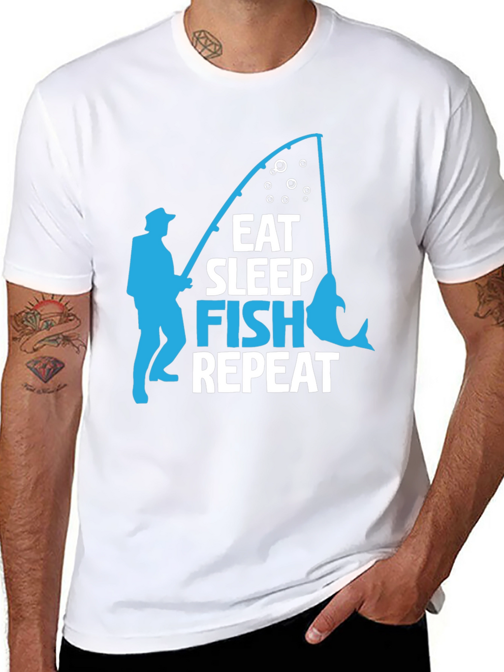 Eat Sleep Fish Repeat Graphic T-Shirt