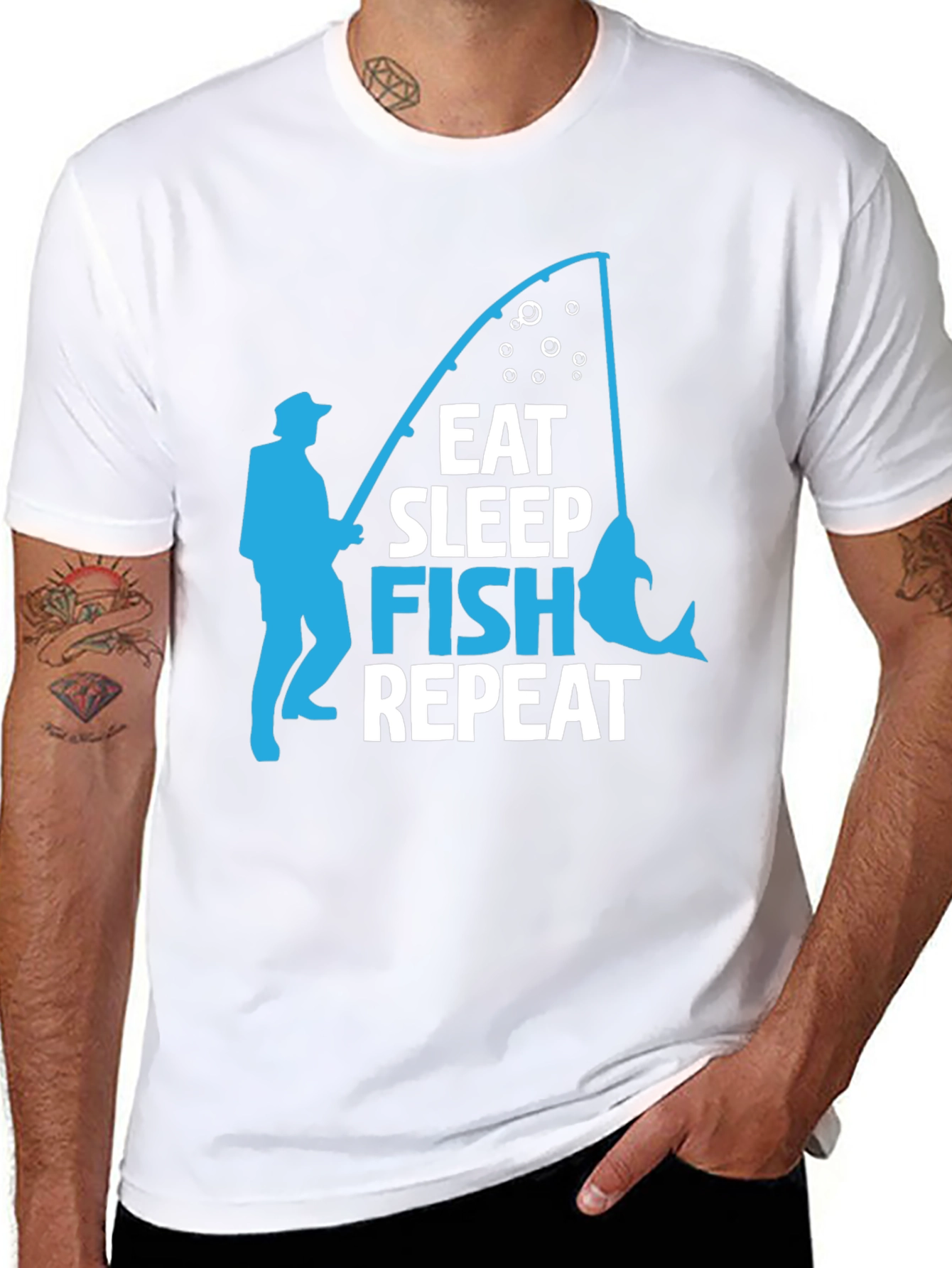 Eat Sleep Fish Repeat Graphic T-Shirt
