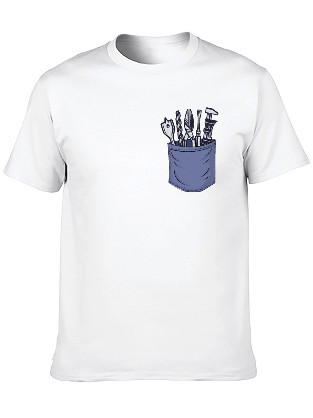 Mens Black T-Shirt with Tool Pocket Graphic