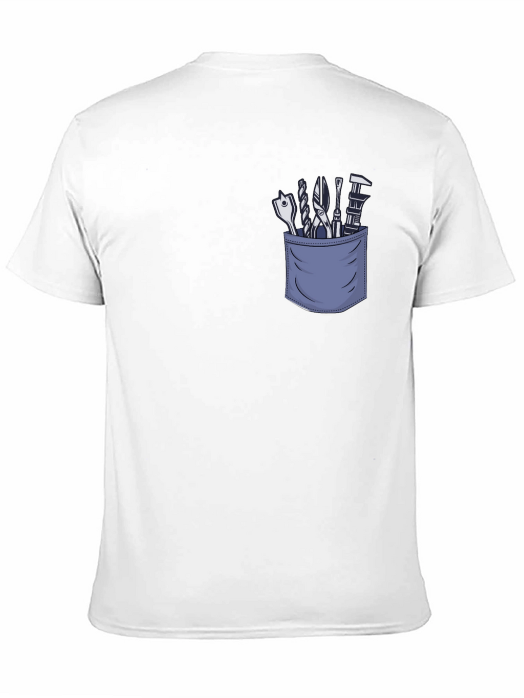 Mens Black T-Shirt with Tool Pocket Graphic