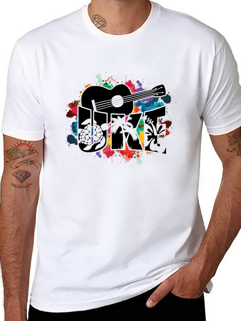 Ukulele Graphic Tee - Vibrant Music Lover Shirt