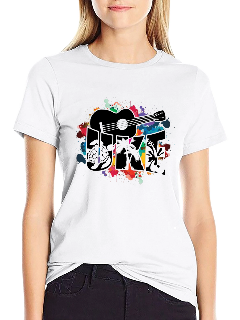 Ukulele Graphic Tee - Vibrant Music Lover Shirt