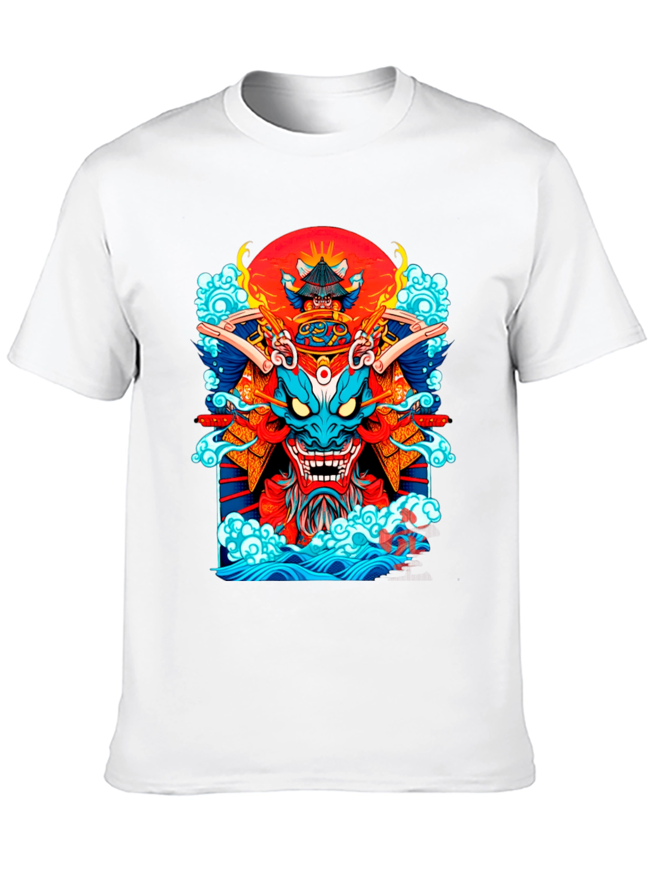 Samurai Dragon Graphic Black T-Shirt