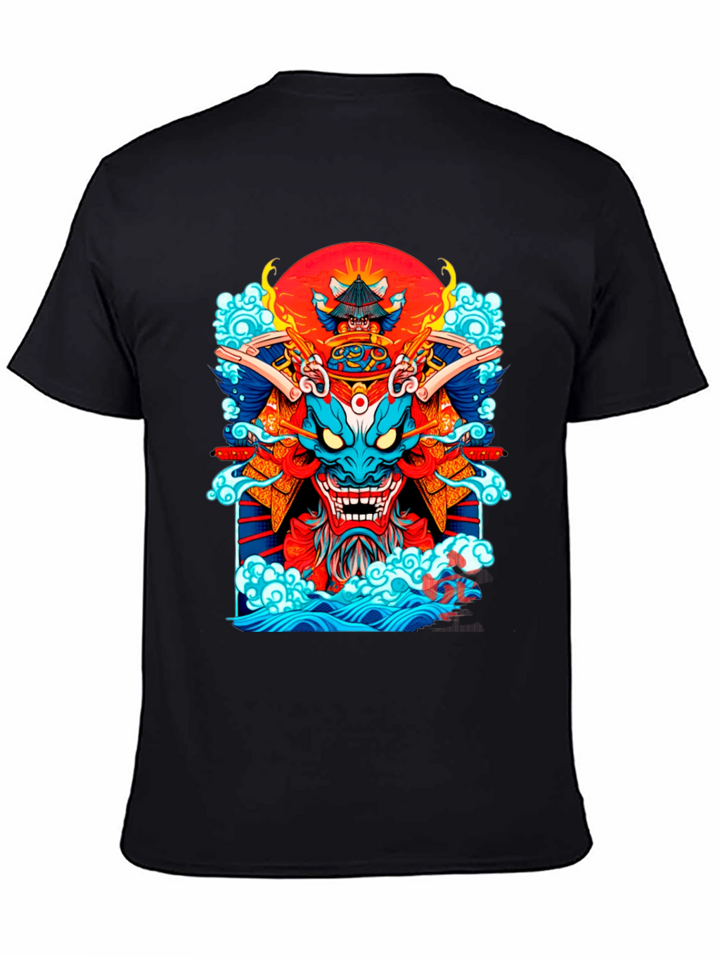 Samurai Dragon Graphic Black T-Shirt