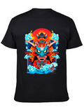 Samurai Dragon Graphic Black T-Shirt