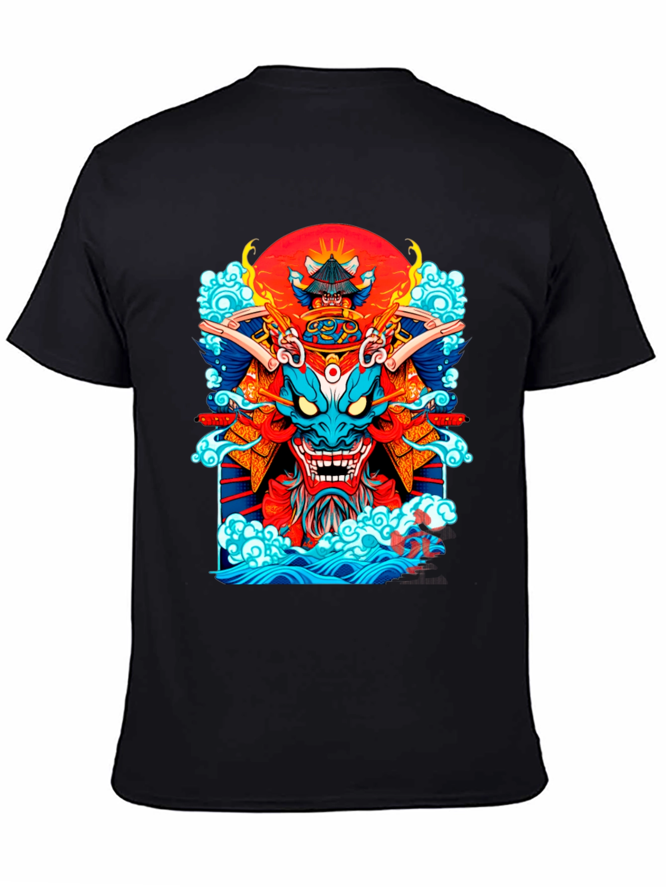 Samurai Dragon Graphic Black T-Shirt