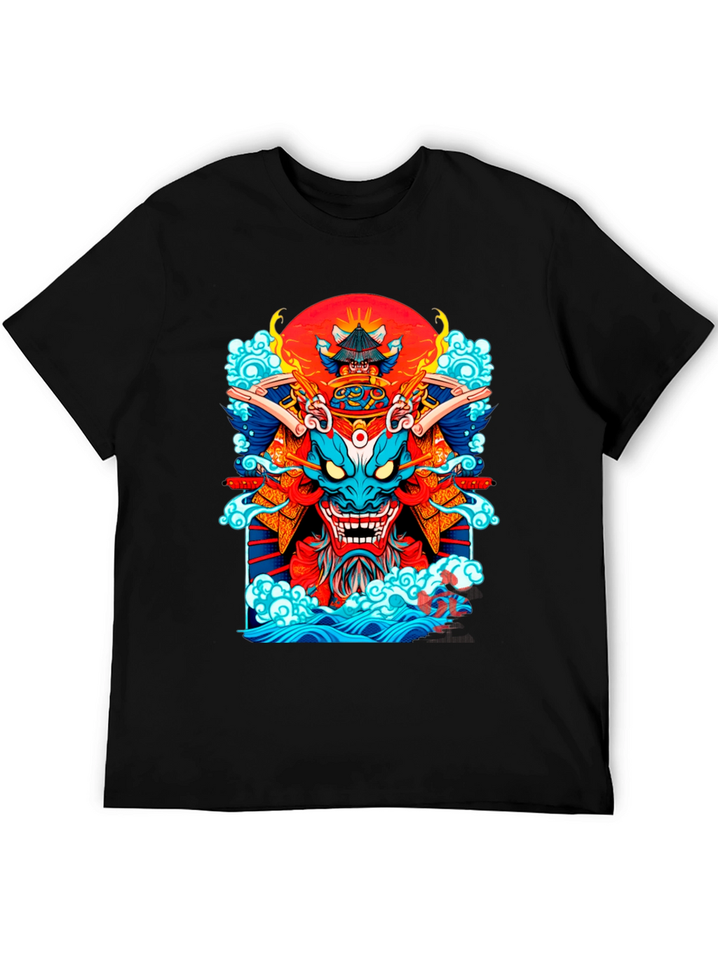 Samurai Dragon Graphic Black T-Shirt