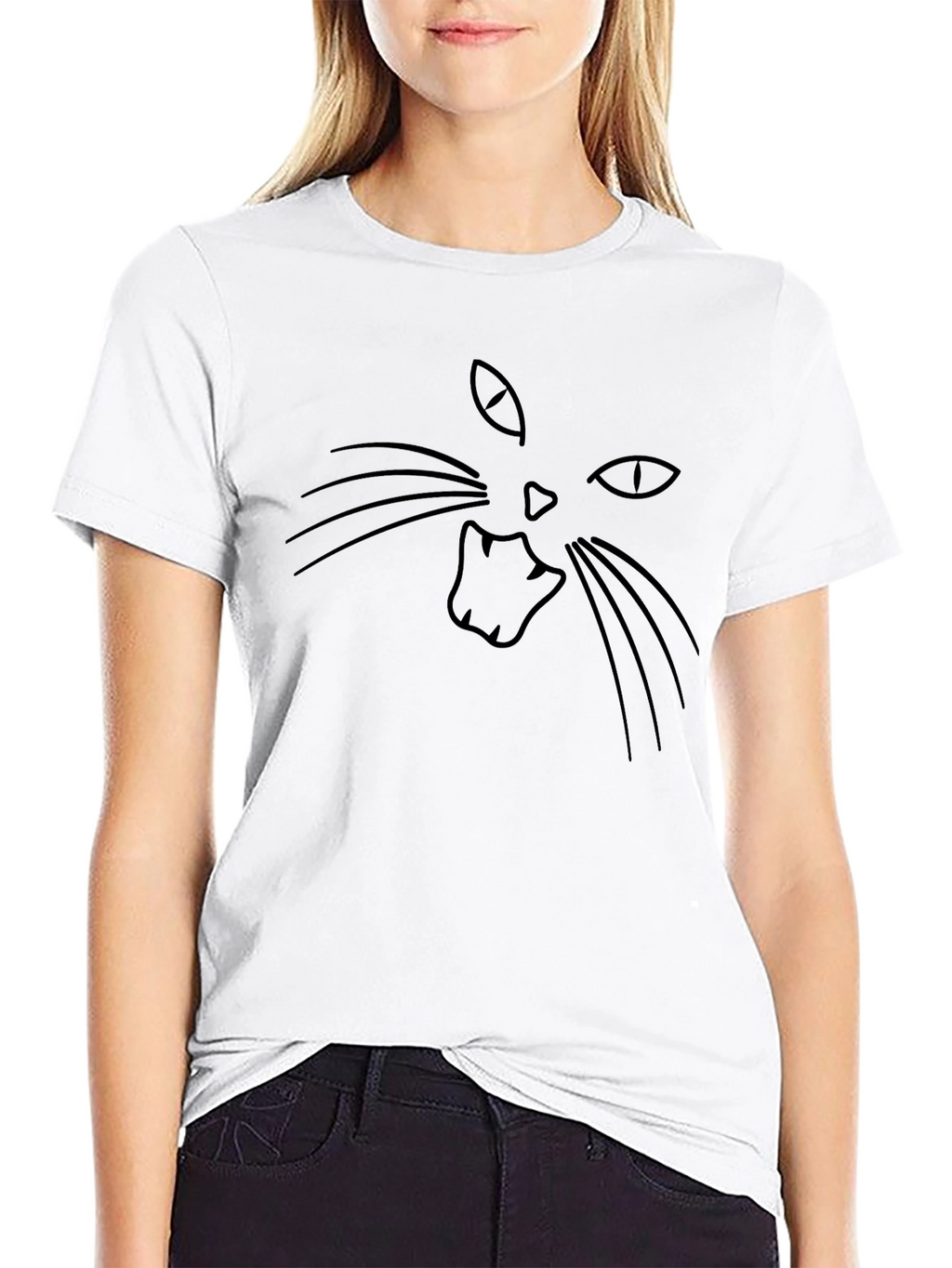 Black Cat Graphic Tee - Mens Casual Shirt