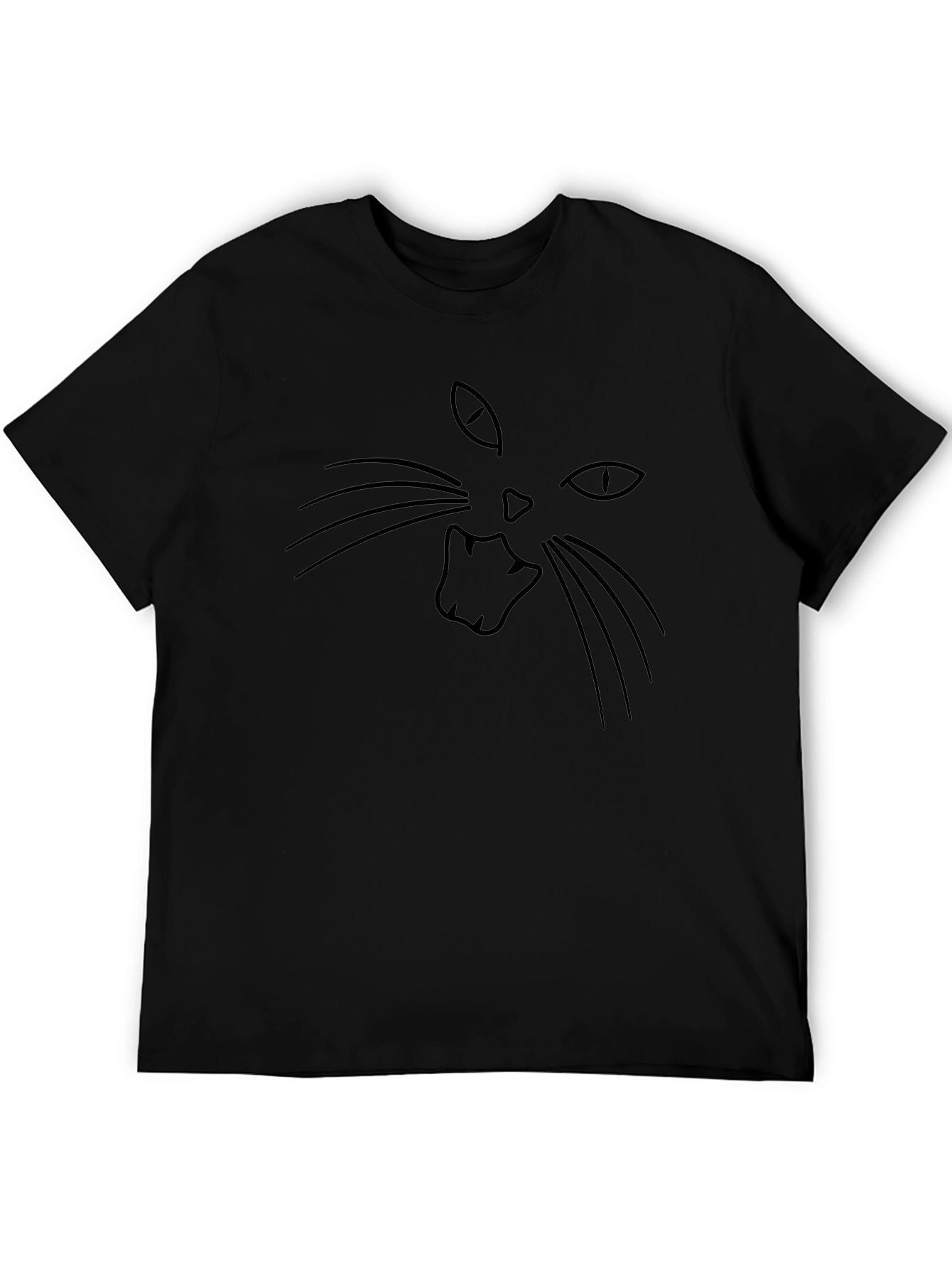 Black Cat Graphic Tee - Mens Casual Shirt