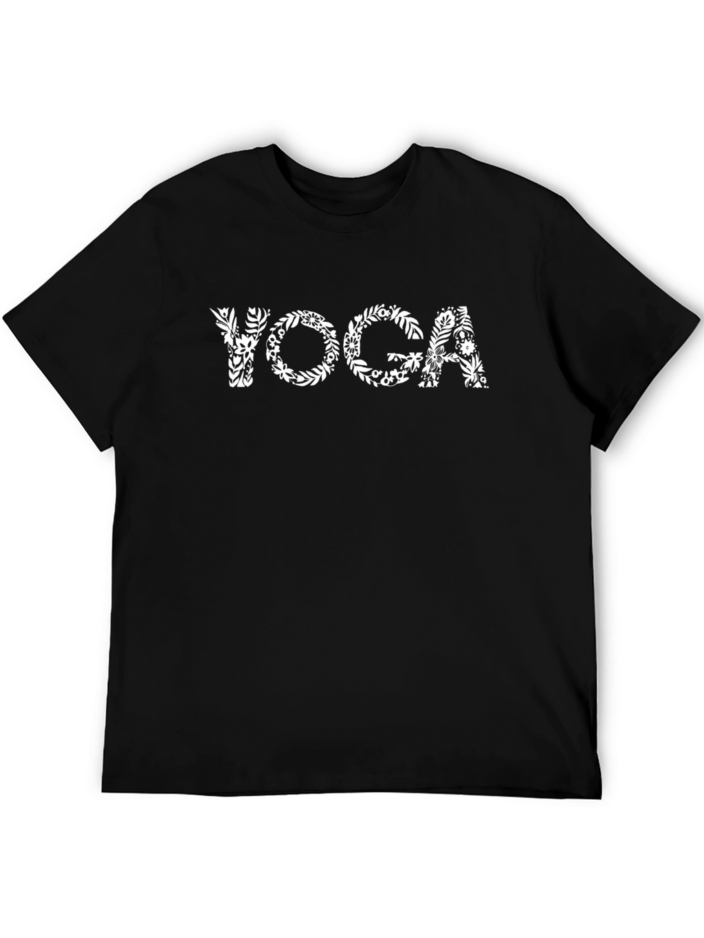 Yoga Floral Print Black T-Shirt