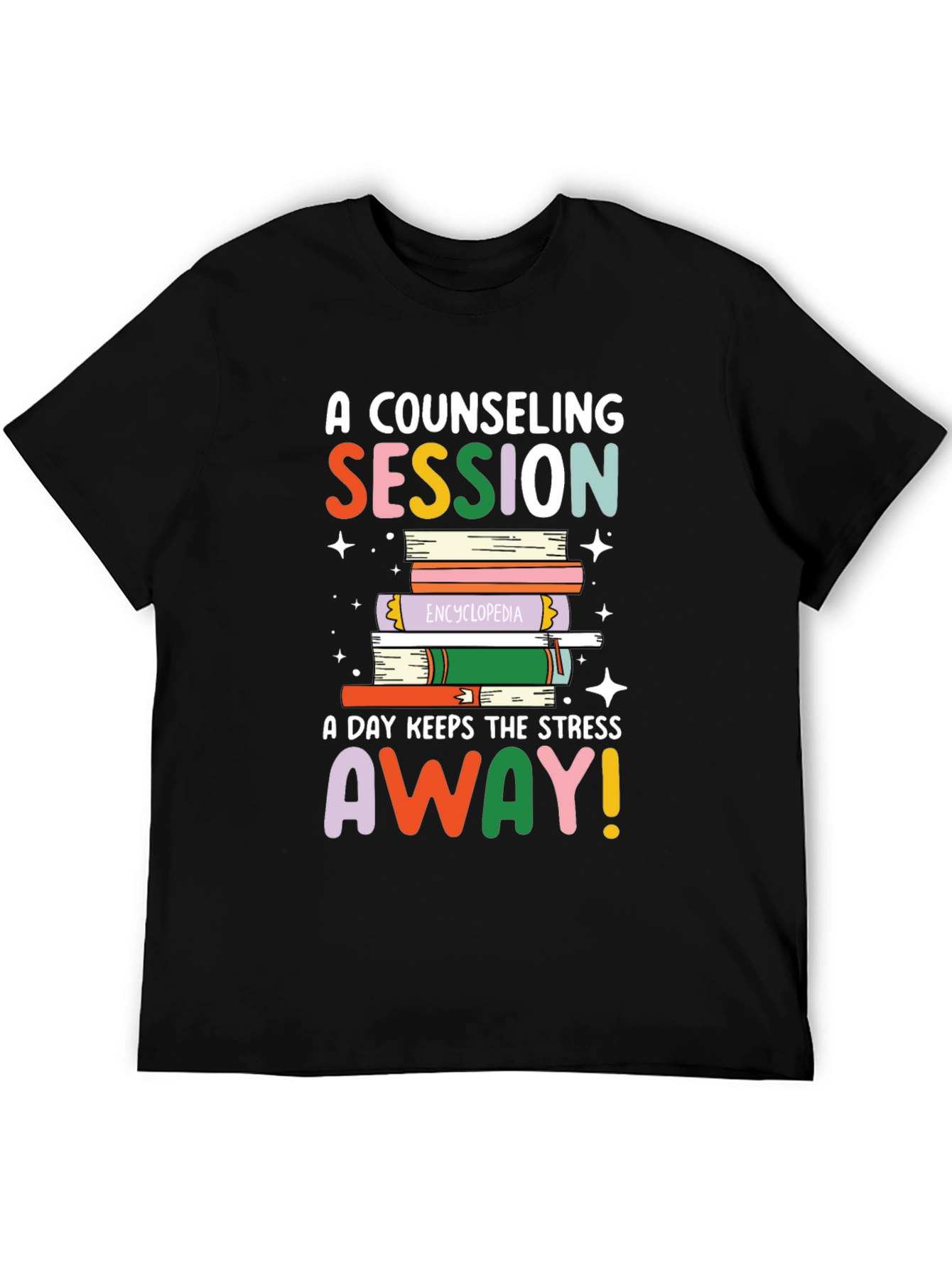 Counseling Session Book Stack Graphic Tee