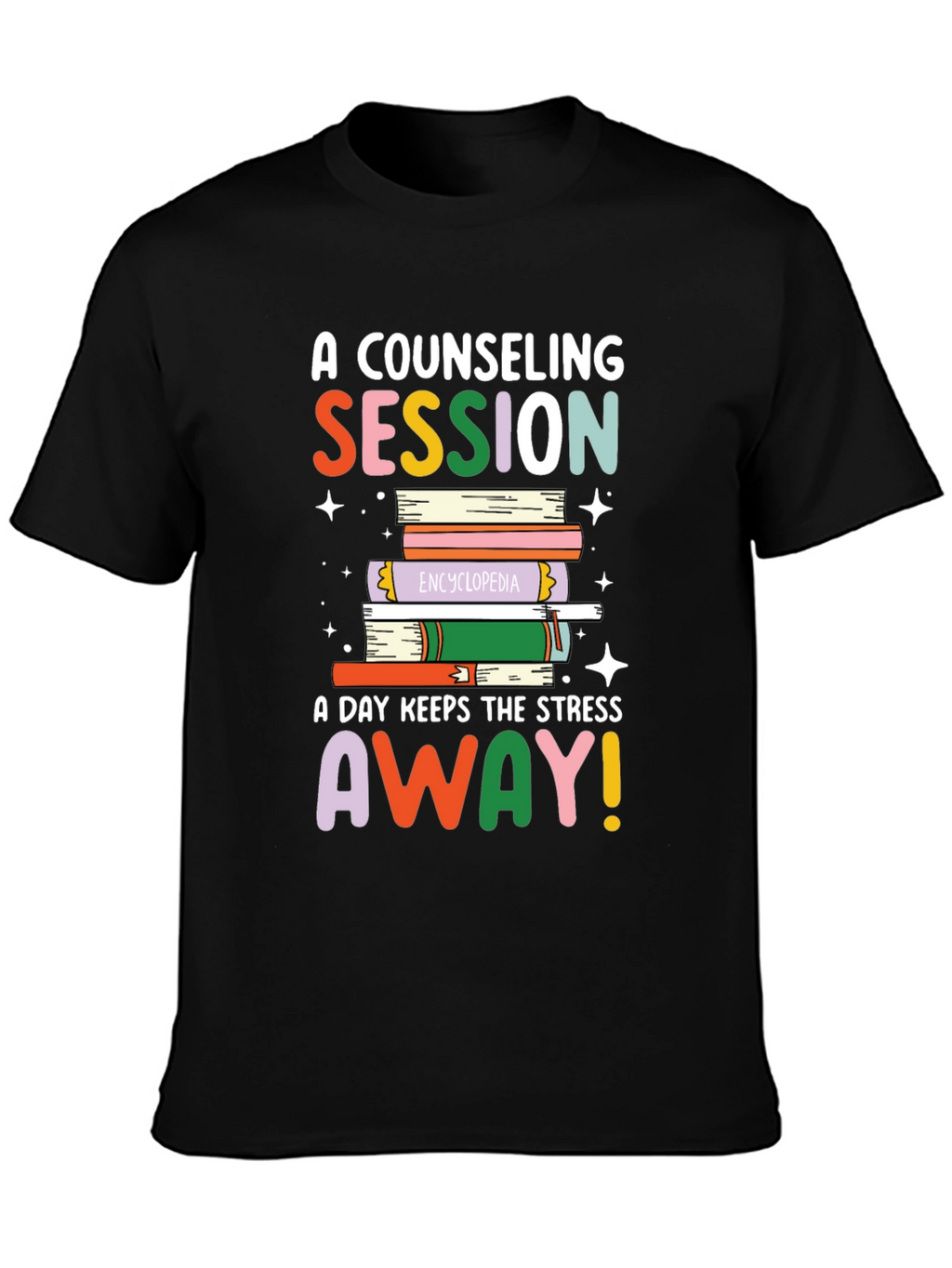 Counseling Session Book Stack Graphic Tee