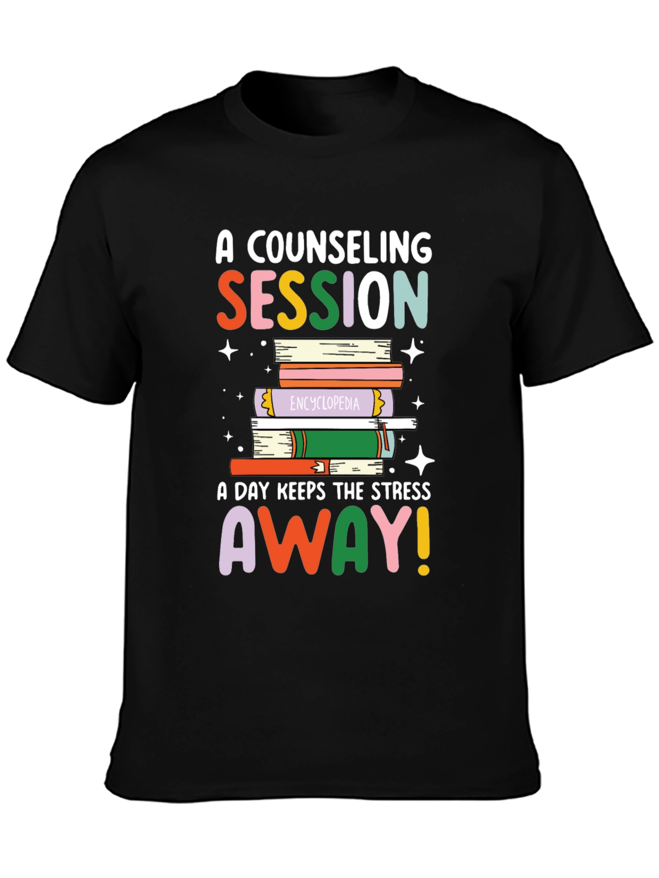 Counseling Session Book Stack Graphic Tee