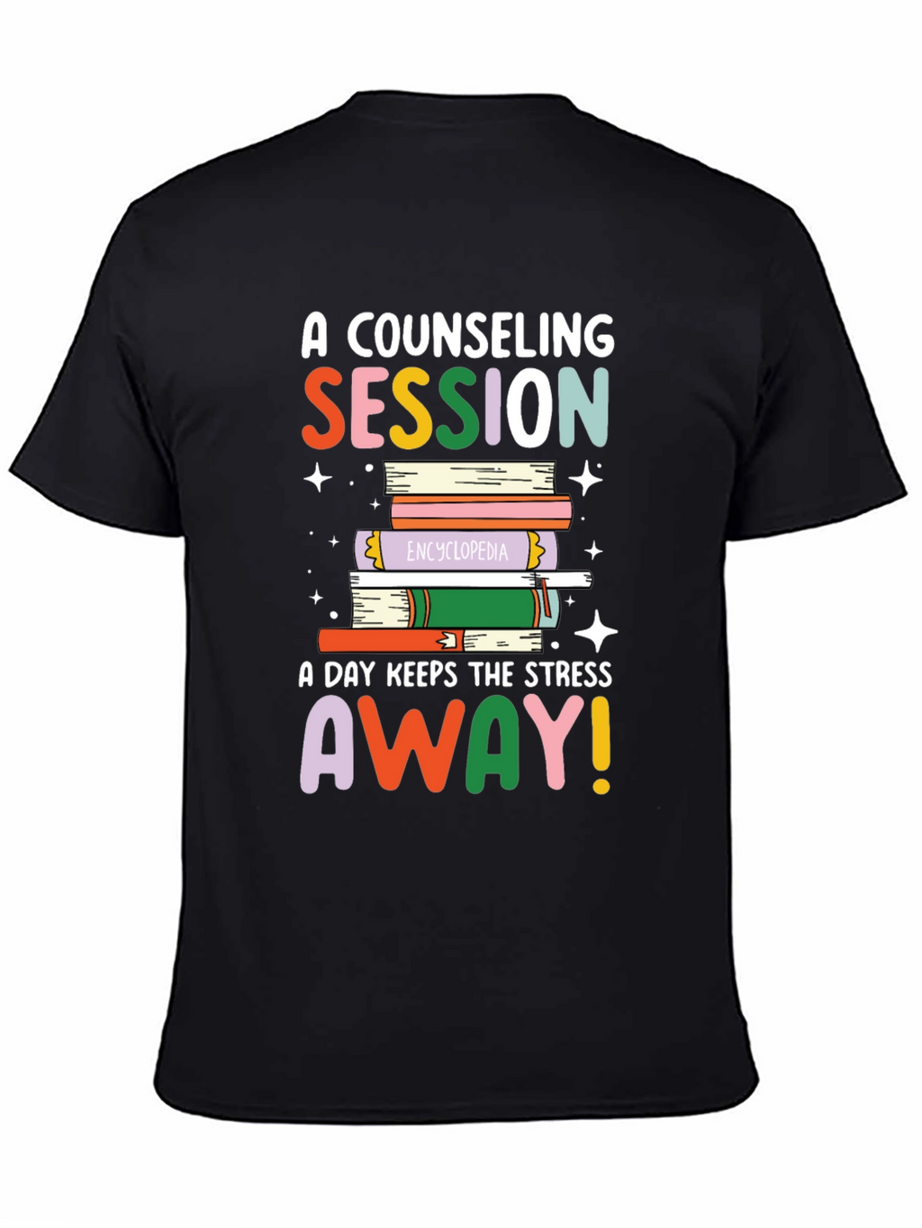 Counseling Session Book Stack Graphic Tee