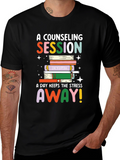 Counseling Session Book Stack Graphic Tee