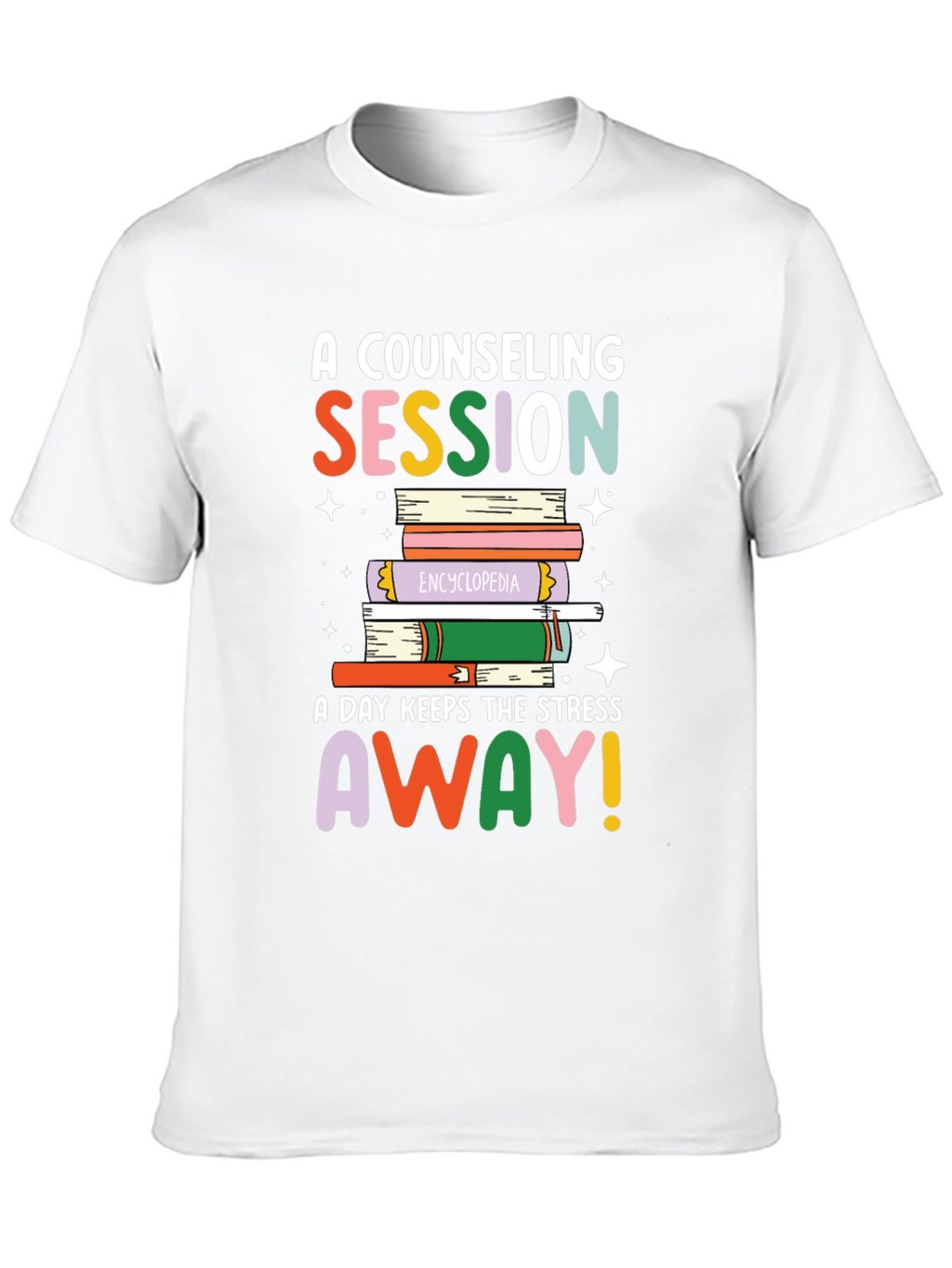Counseling Session Book Stack Graphic Tee