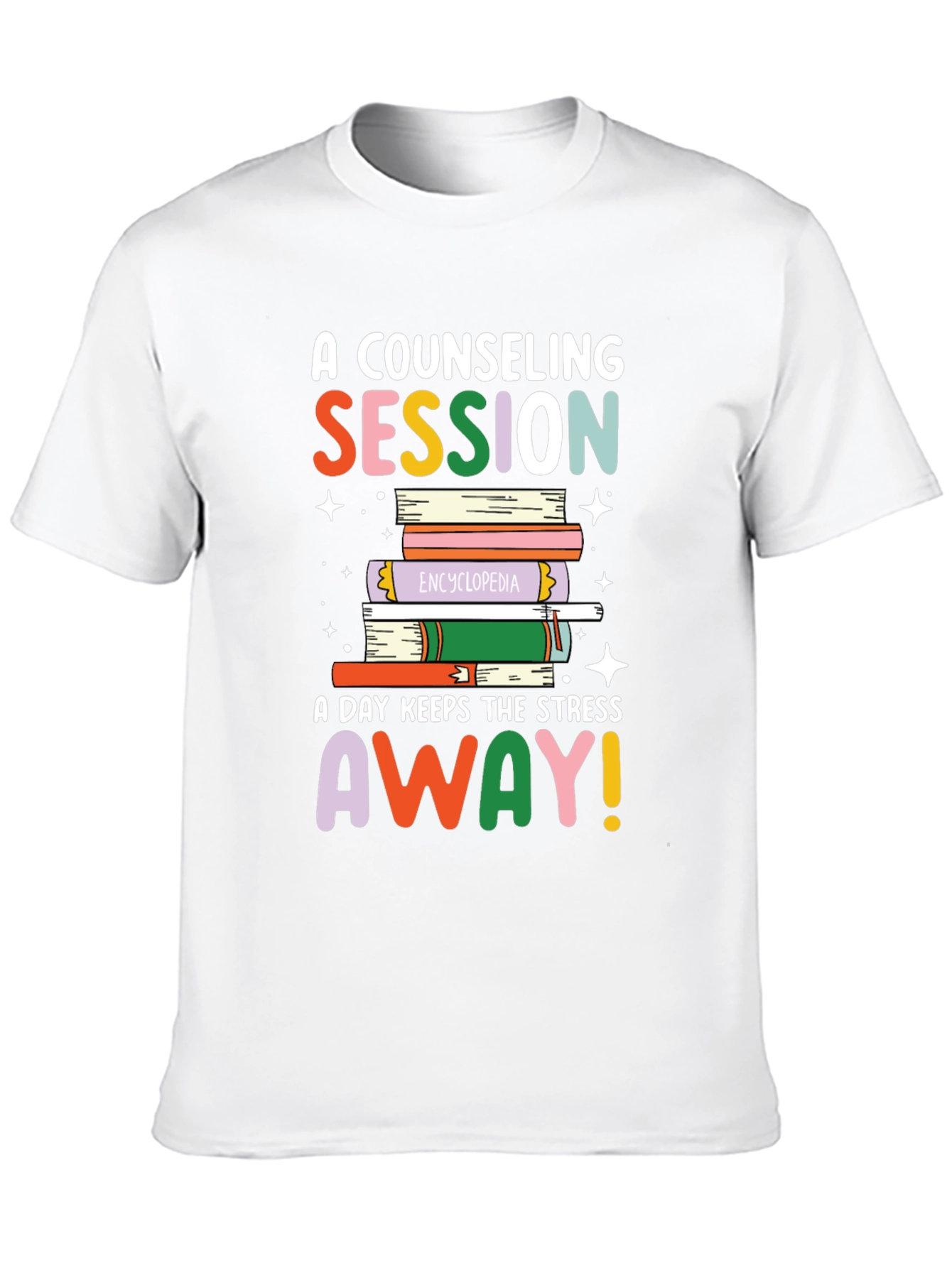 Counseling Session Book Stack Graphic Tee