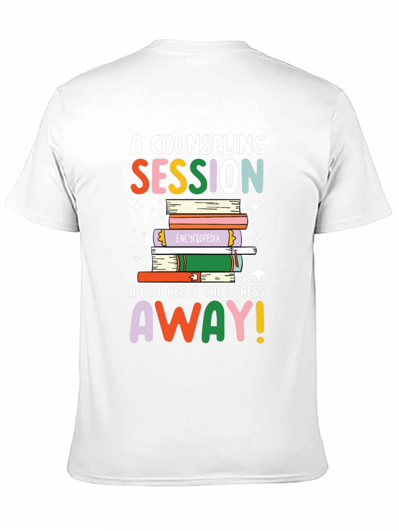 Counseling Session Book Stack Graphic Tee